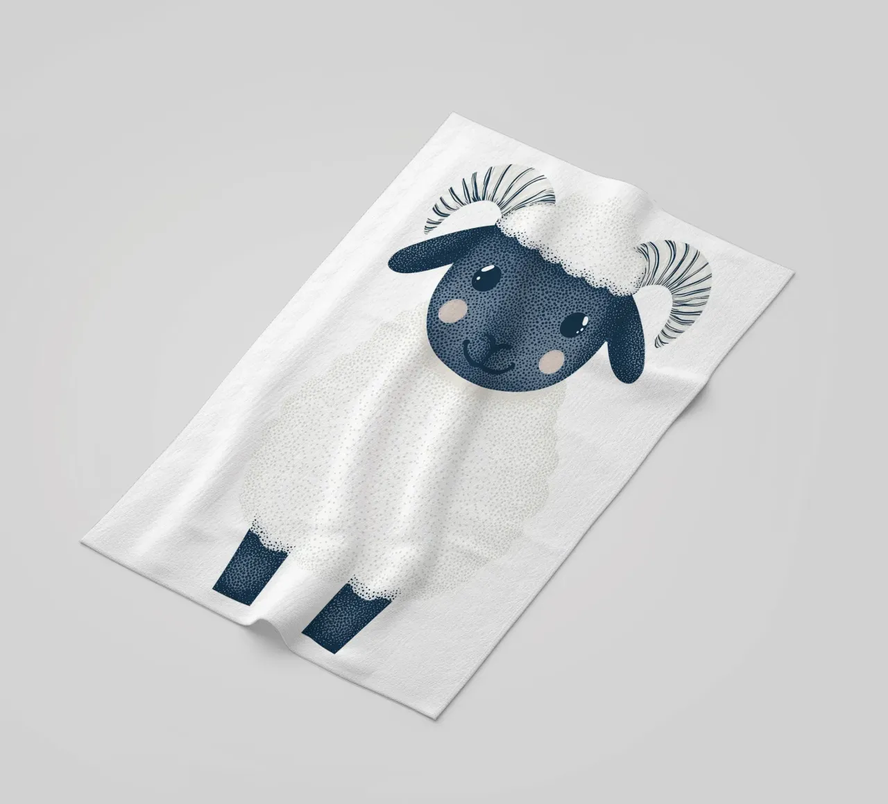 Simpatica pecorella per bambini | Design personalizzabile telo mare da Autofocus