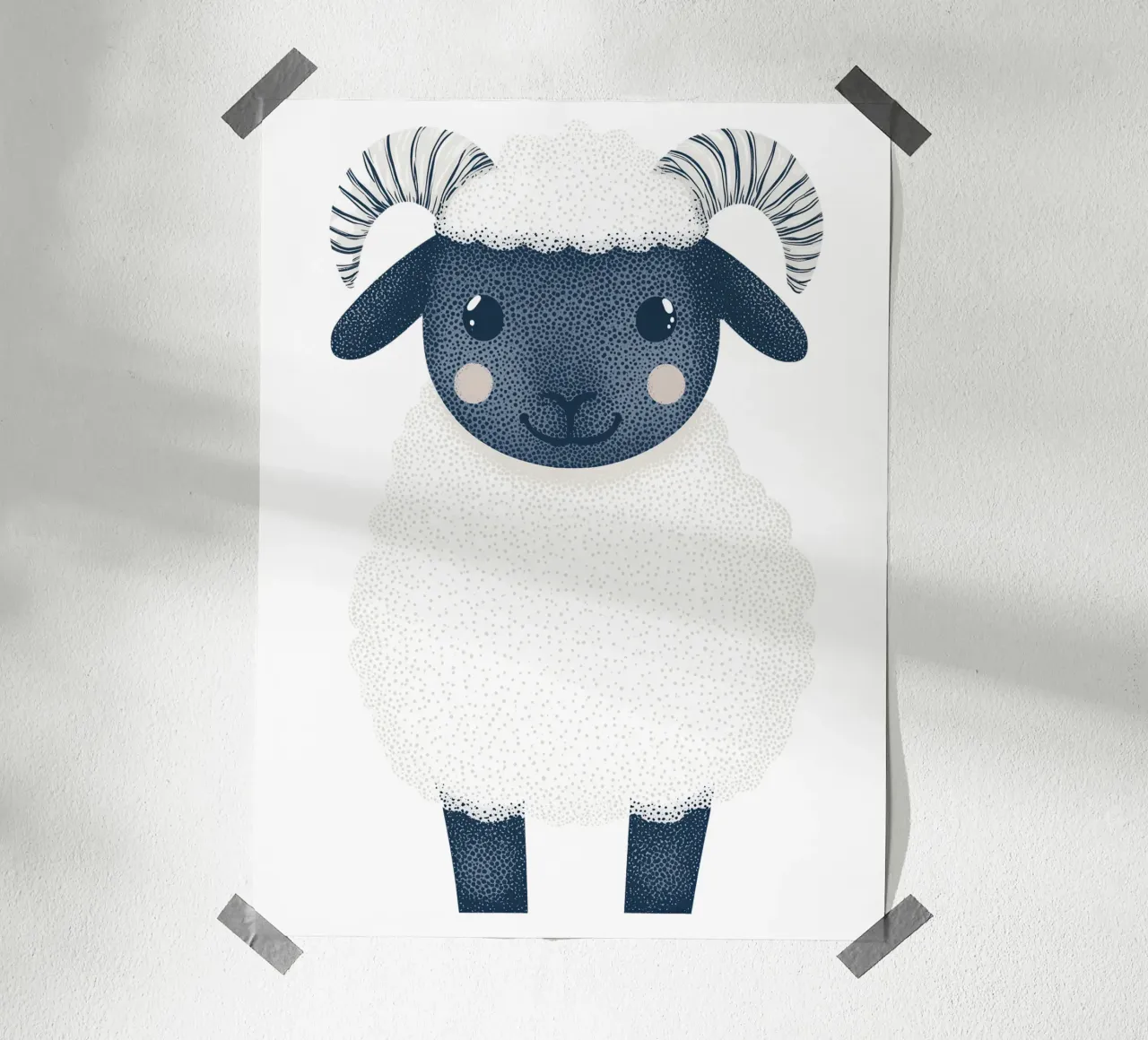 Simpatica pecorella per bambini | Design personalizzabile carta hahnemühle da Autofocus