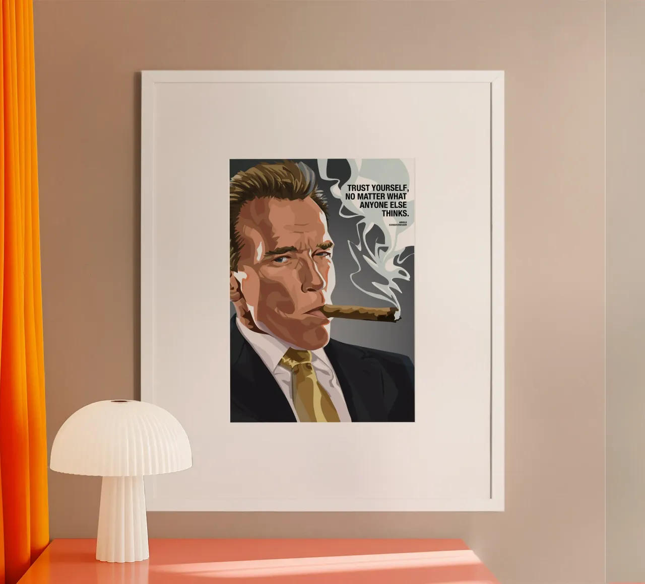 Arnold Quote poster con telaio in legno da nabakumov