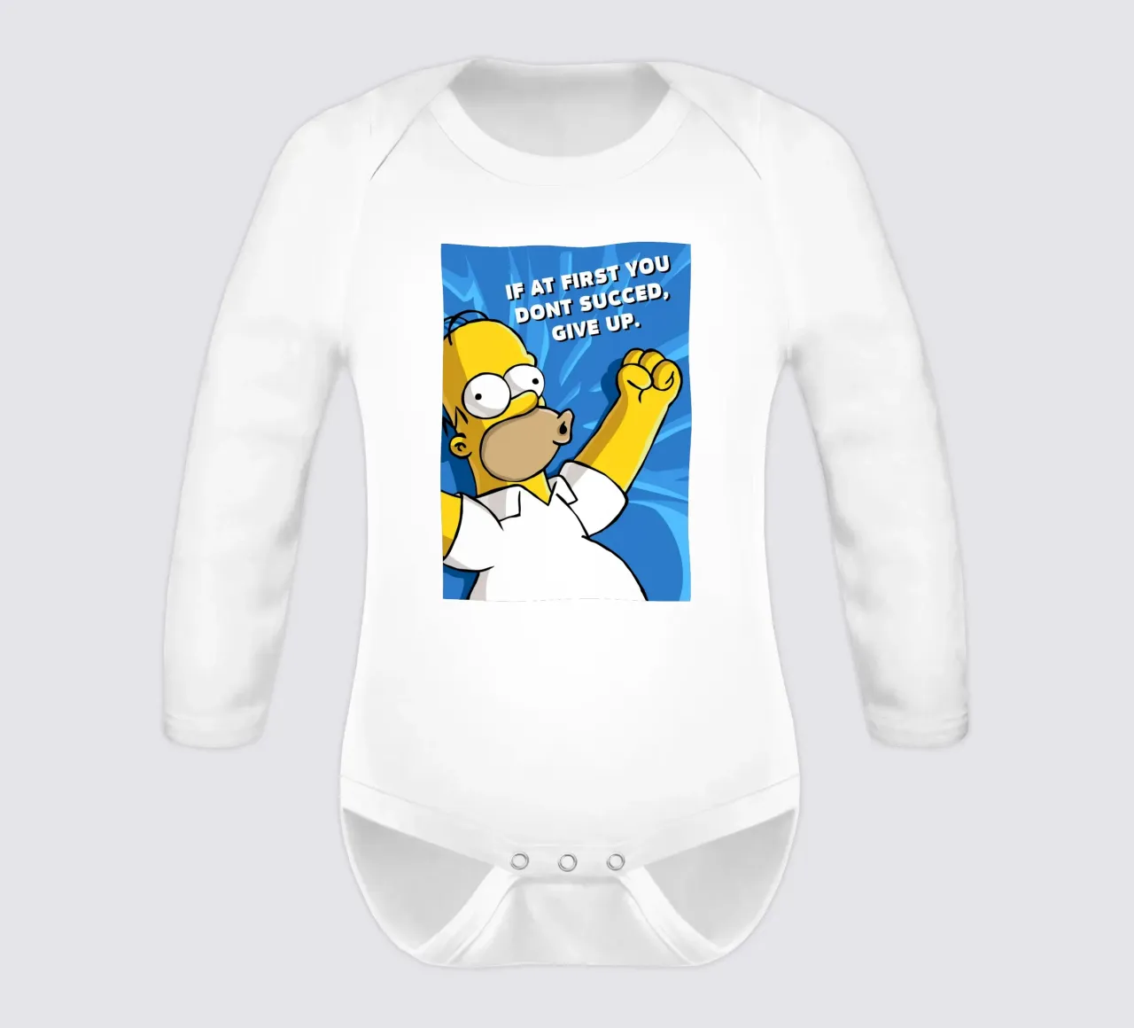 Homer Quote long-sleeve baby romper by nabakumov