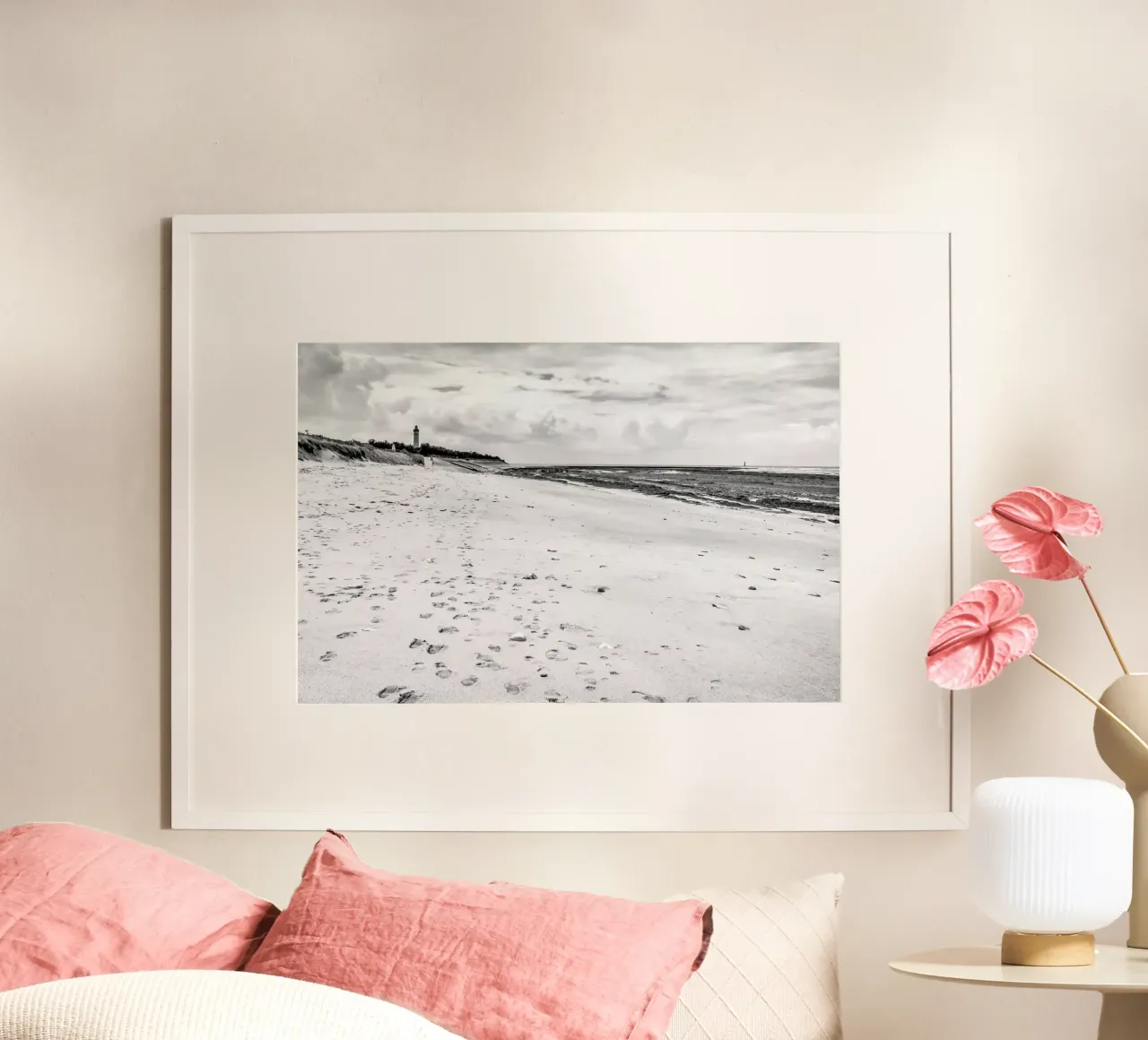 Sandy Beach poster con telaio in alluminio da JaySan Studio