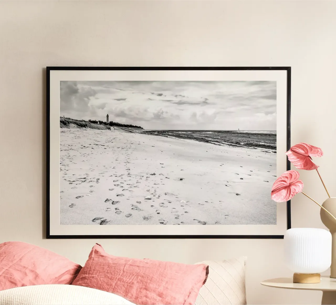 Sandy Beach poster con telaio in alluminio da JaySan Studio