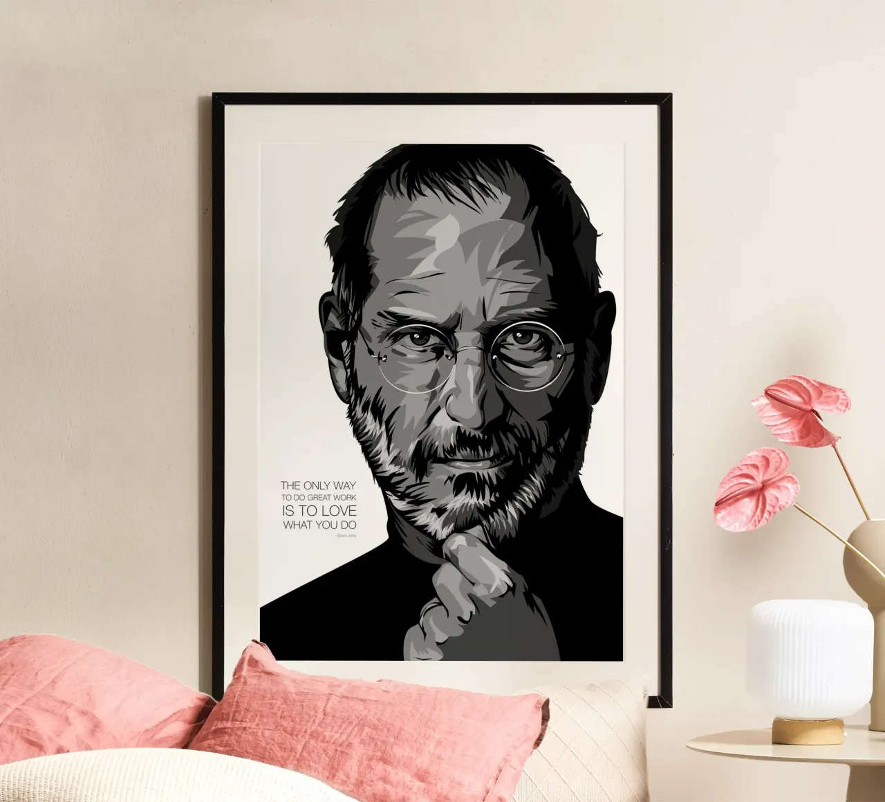 Steve Jobs quote poster con telaio in alluminio da nabakumov