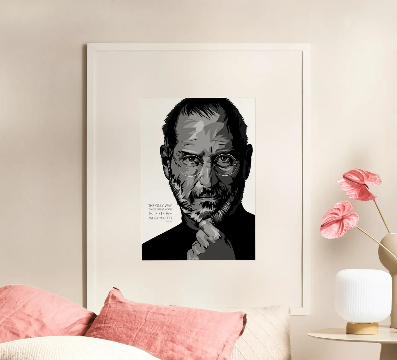 Steve Jobs quote poster con telaio in alluminio da nabakumov