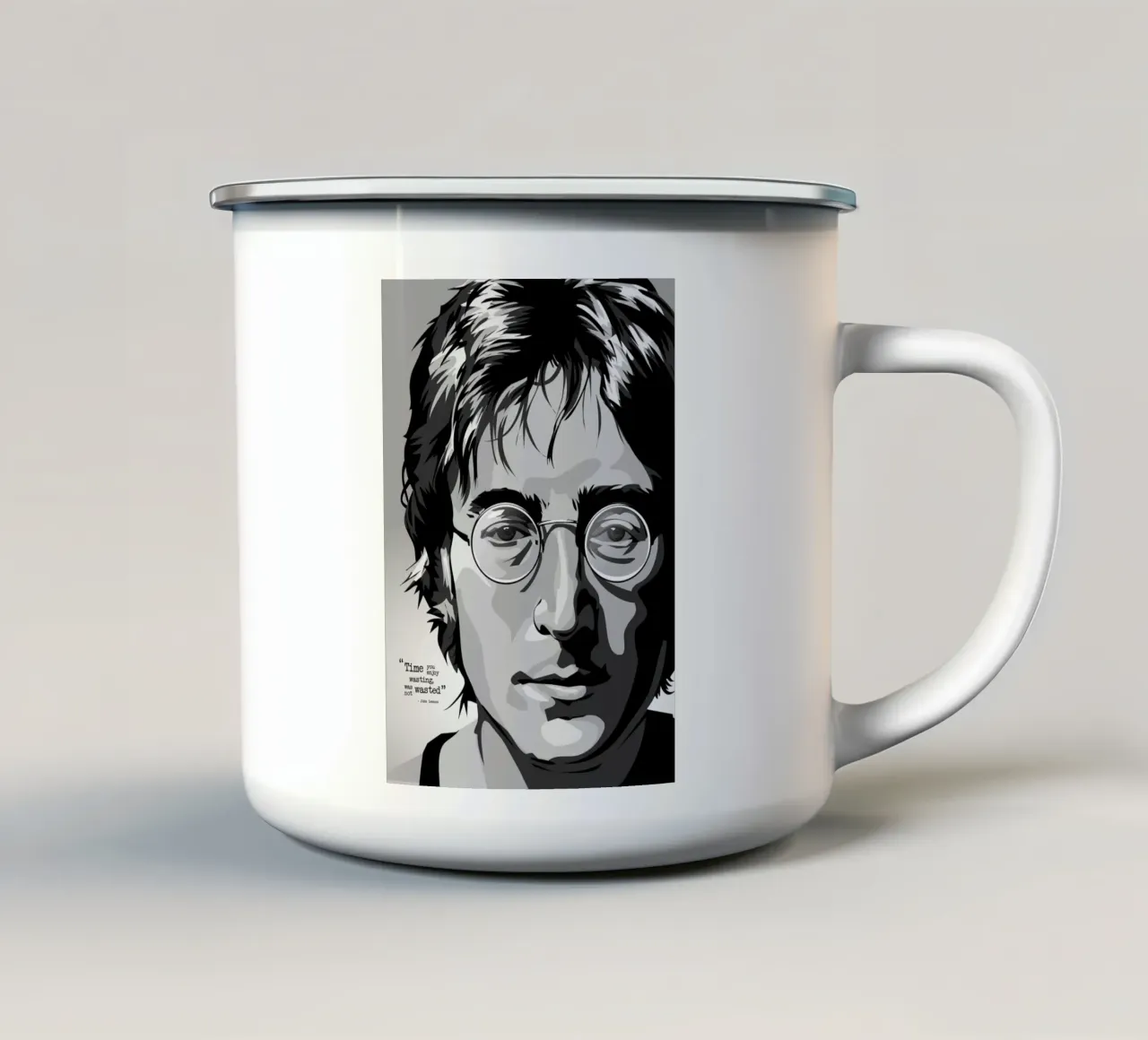 John Lennon Quote tazza in smalto da nabakumov