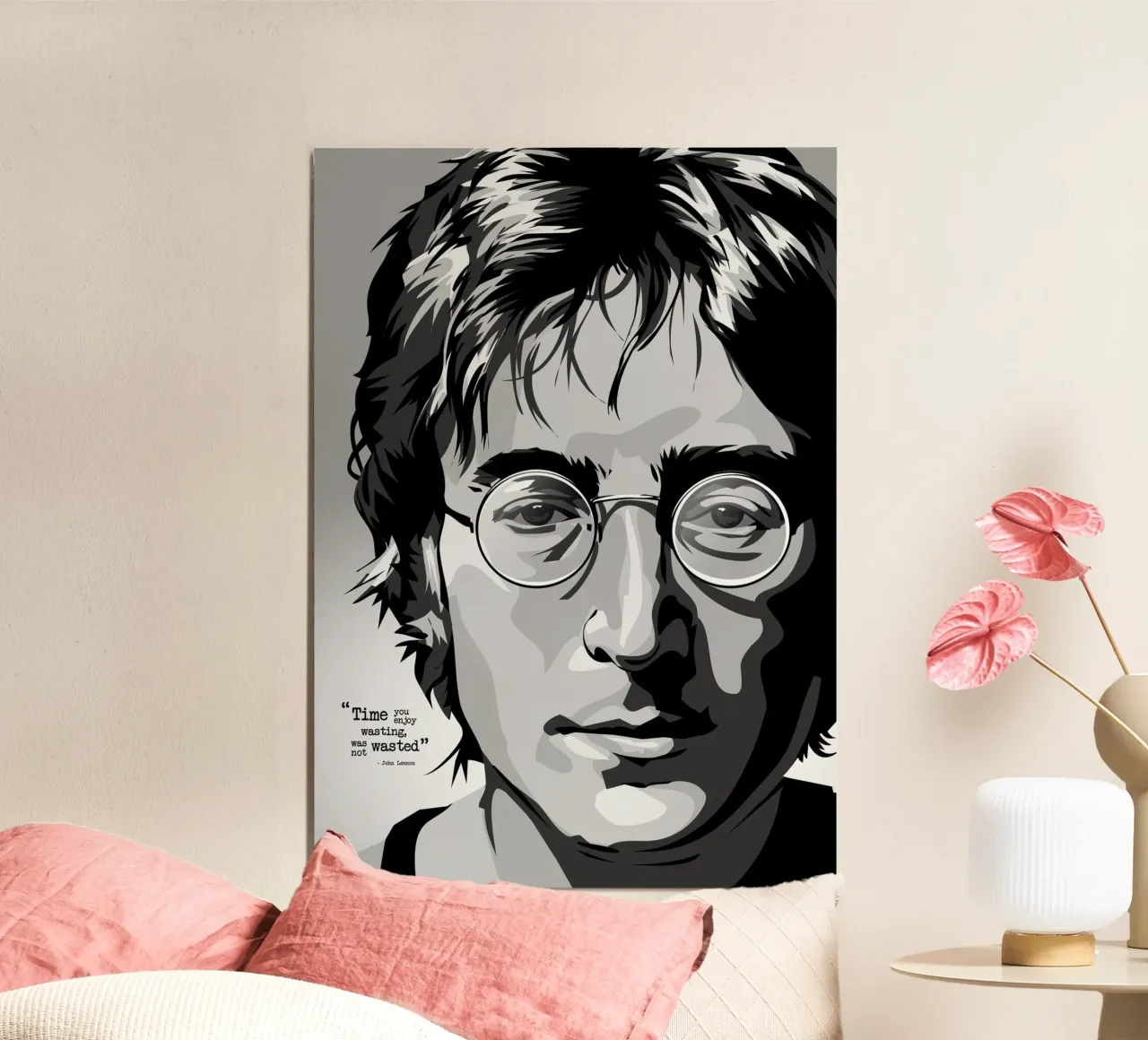 John Lennon Quote poster con telaio in legno da nabakumov