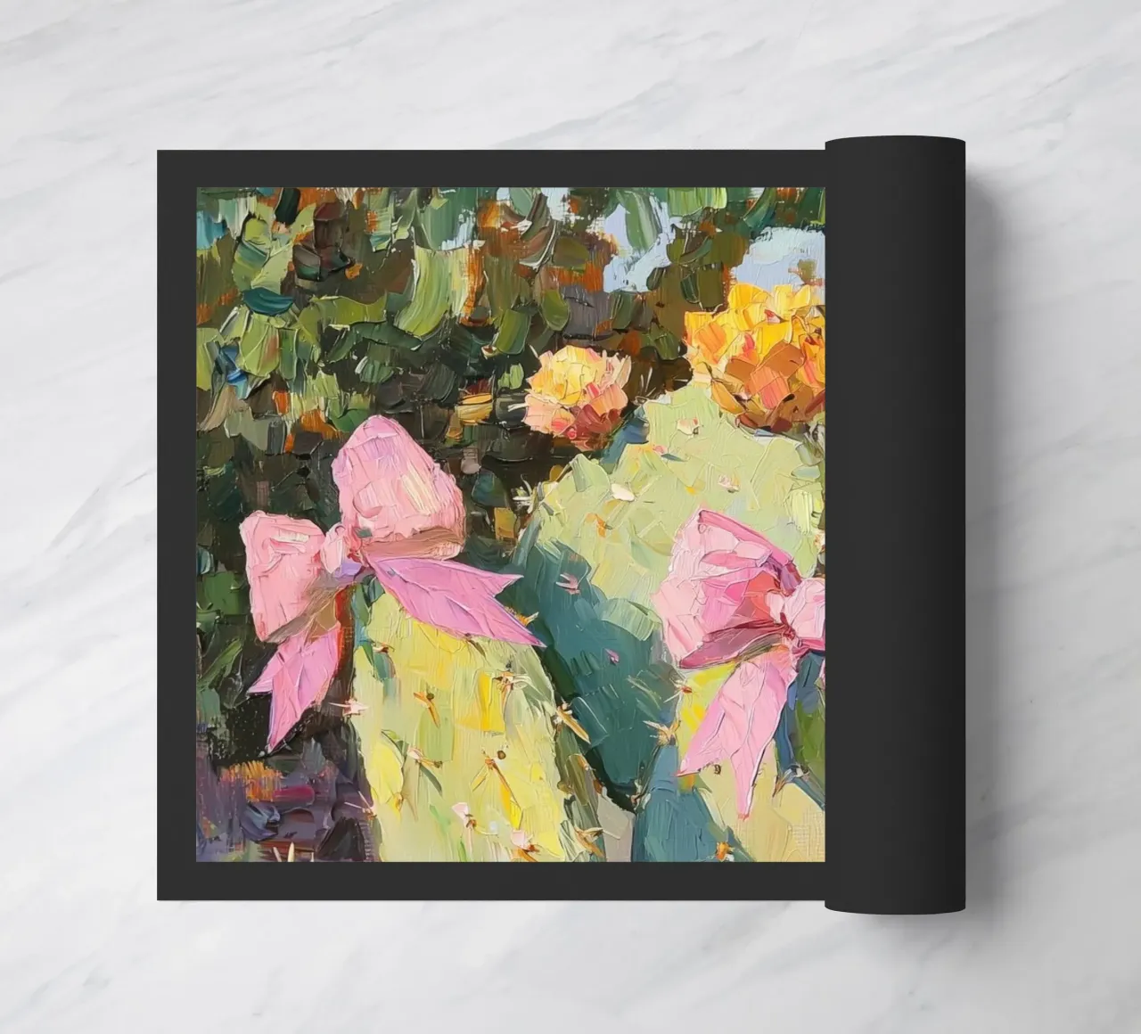 Cactus rosa con fiocco Botanical Boho Desert Tropical Succulent Art zerbino da Gentle Echoes Art