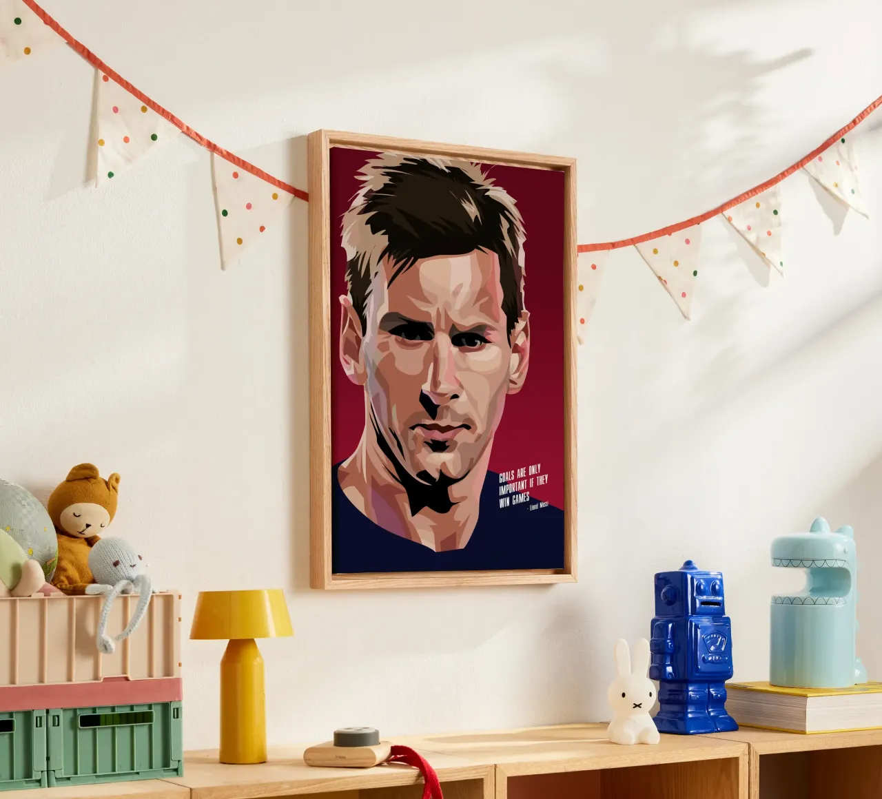 Messi Quote tela con Cornice a cassetta da nabakumov