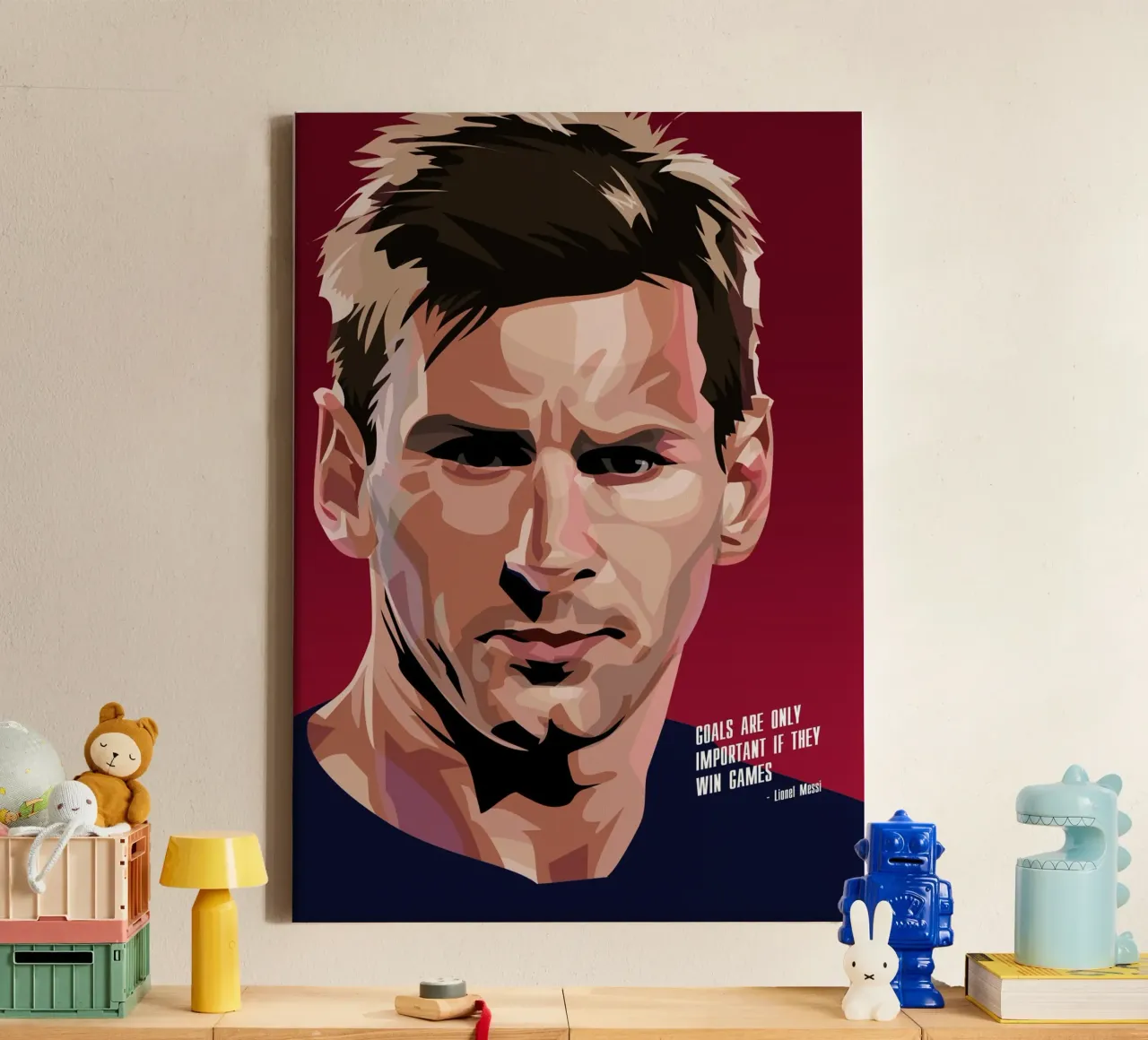 Messi Quote tela con Cornice a cassetta da nabakumov