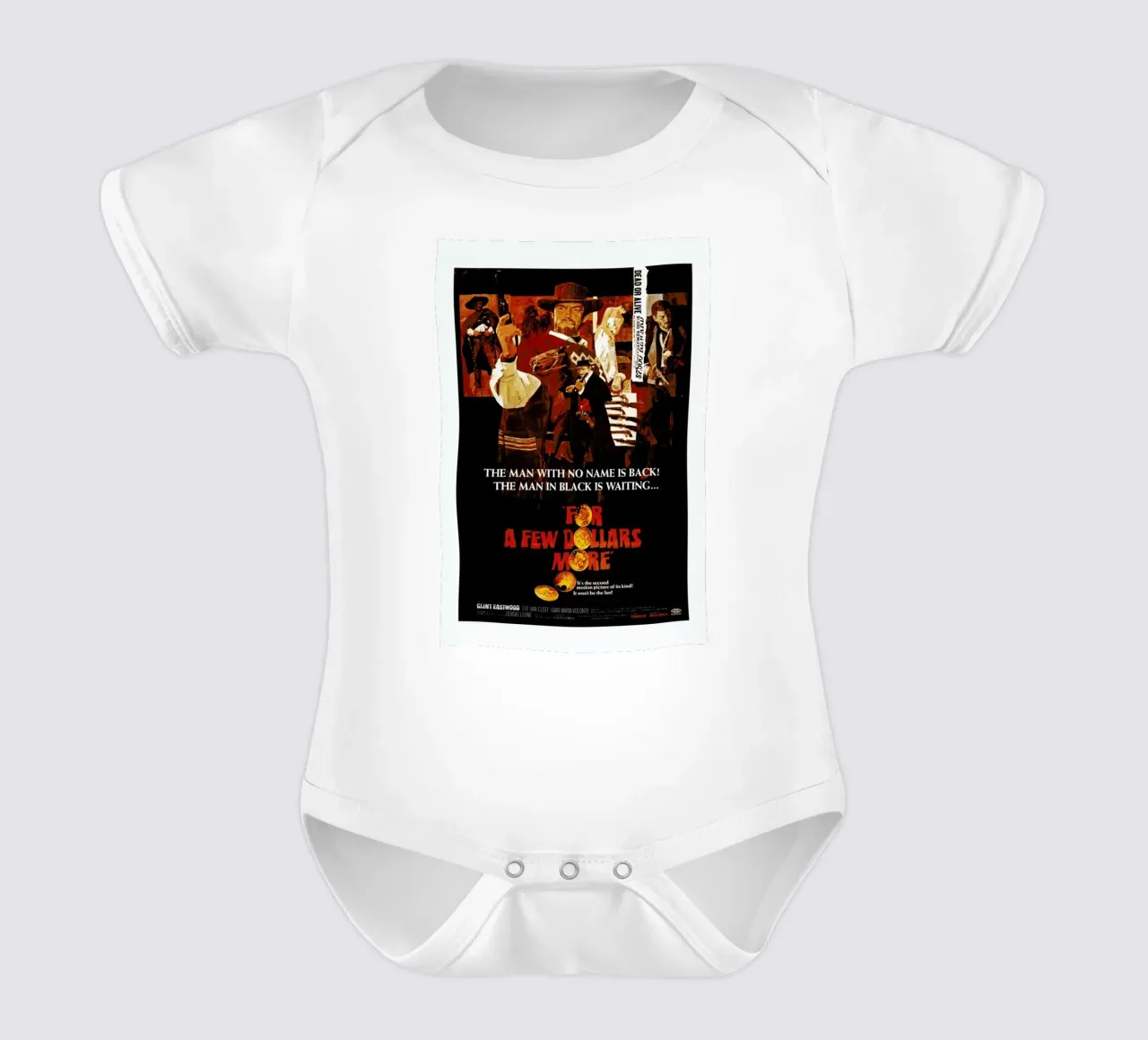 ‘For a Few More Dollars’ Retro Movie Poster body neonato maniche corte da Gallery Print and Art Limited