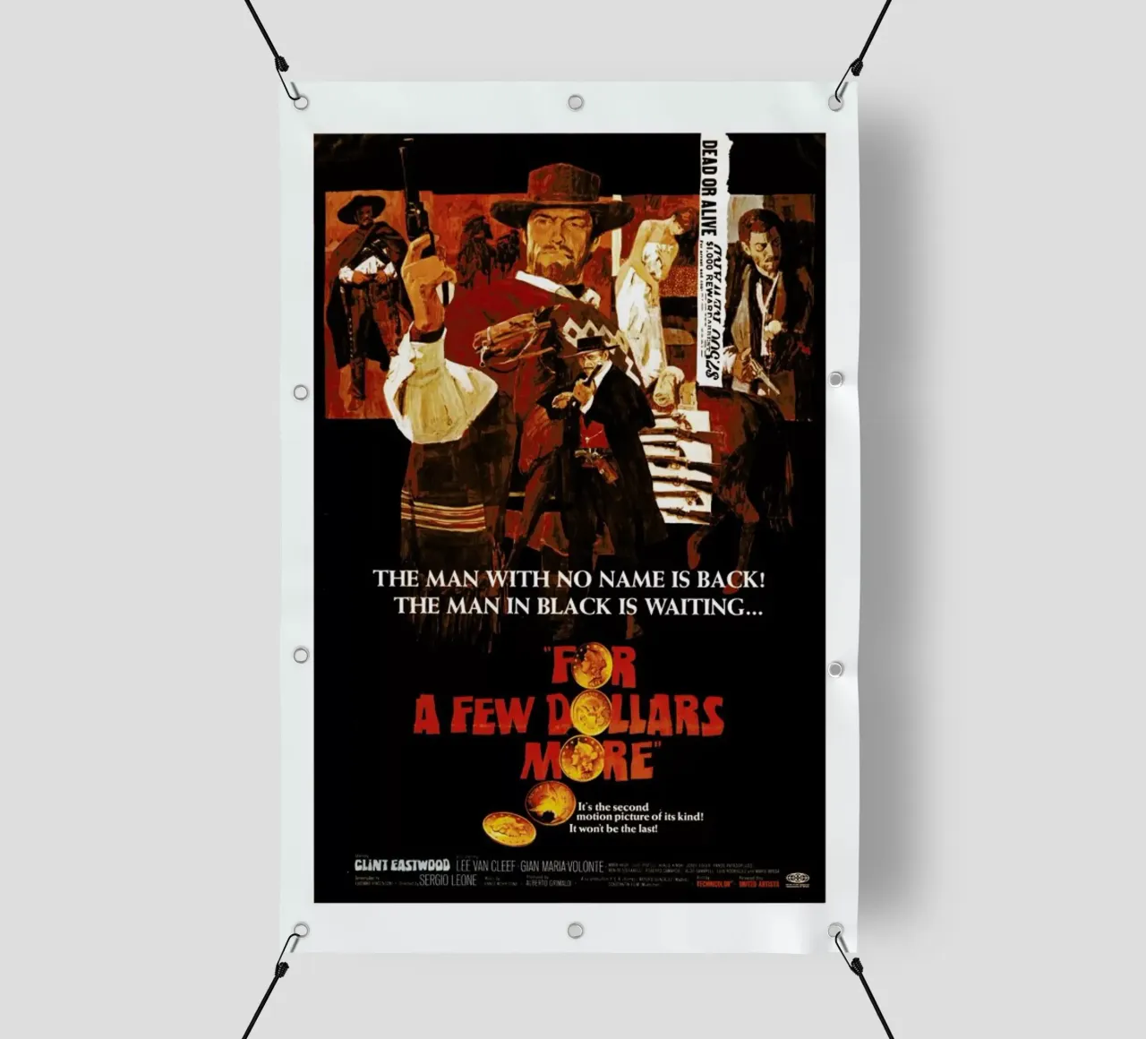 ‘For a Few More Dollars’ Retro Movie Poster telo in pvc da Gallery Print and Art Limited
