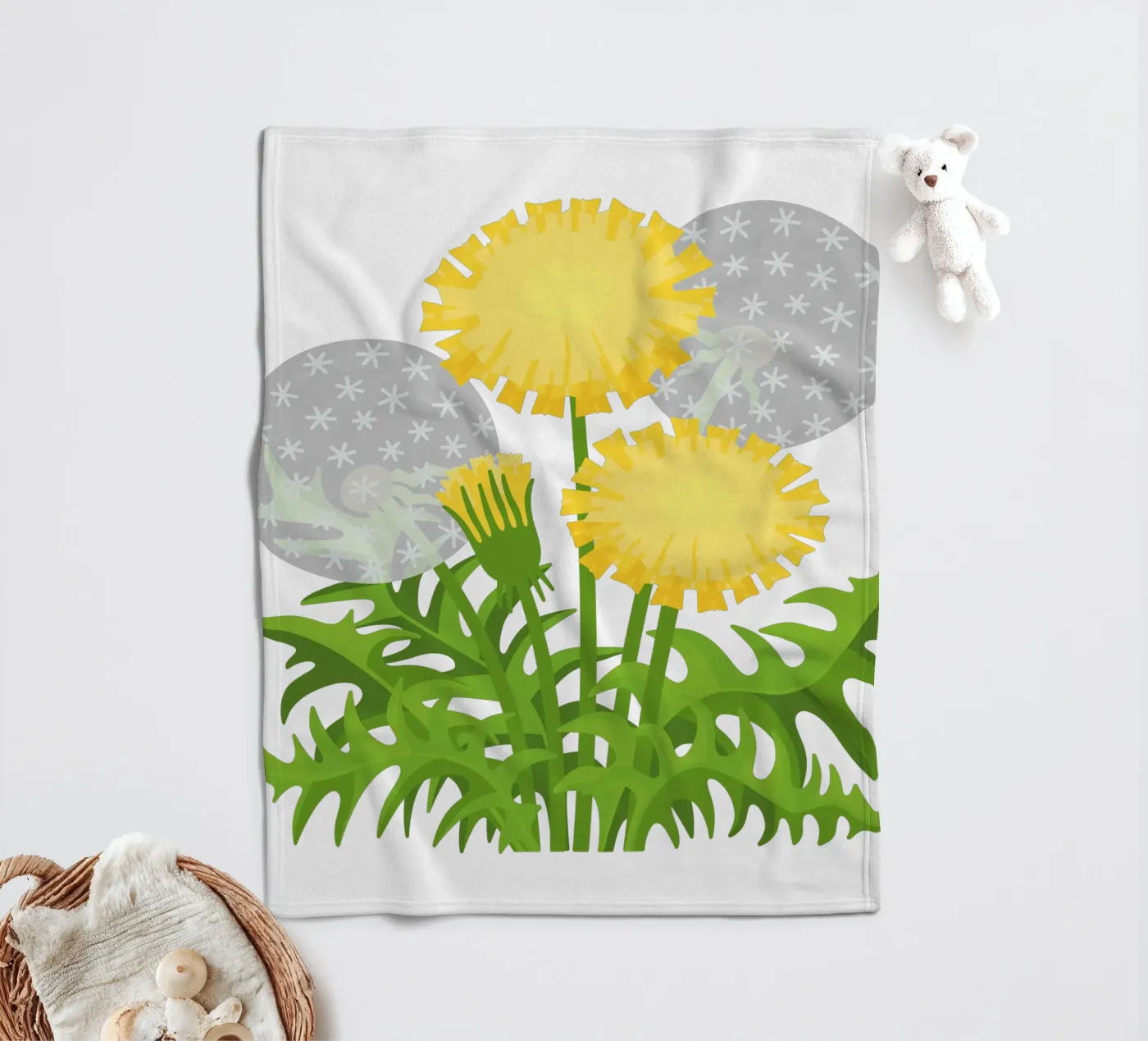 Dandelion fleece blanket by Lidia Blomgren
