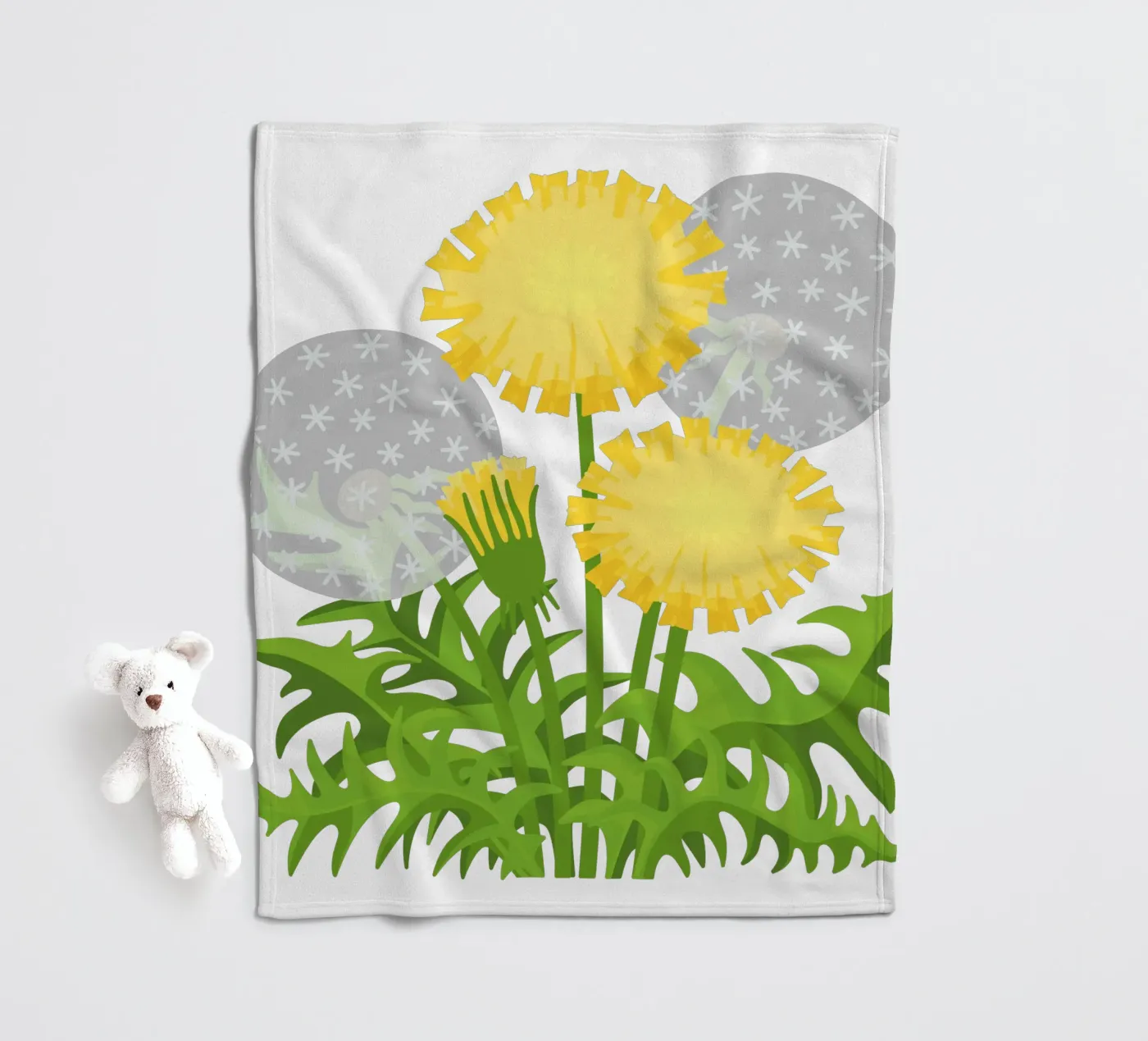 Dandelion fleece blanket by Lidia Blomgren