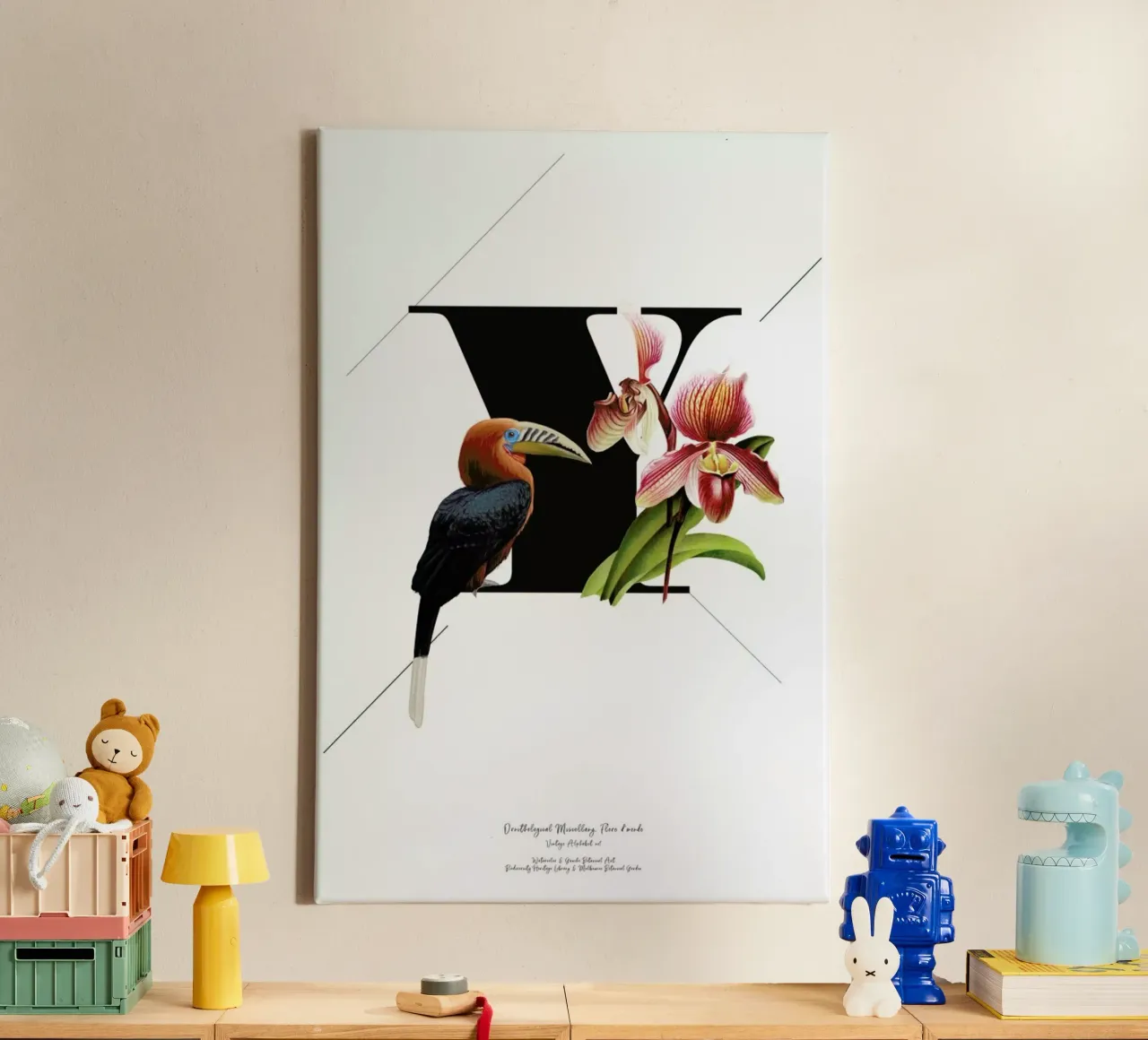 Botanical Alphabet - Y canvas met Baklijst van Froilein Juno