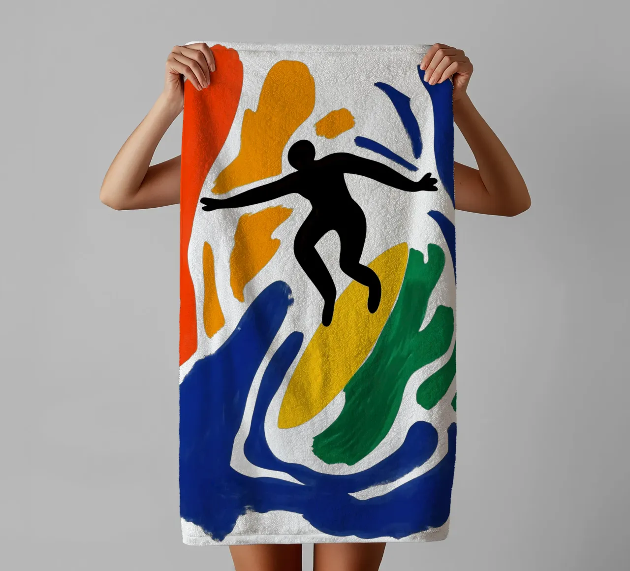 Surfing the Matisse wave | Painting in the style of Matisse towel by Autofocus