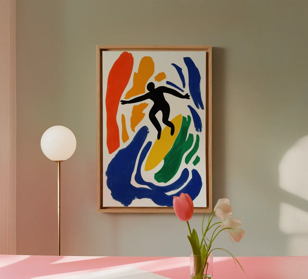 Surfing the Matisse wave | Dipingere nello stile di Matisse tela con Cornice a cassetta da Autofocus