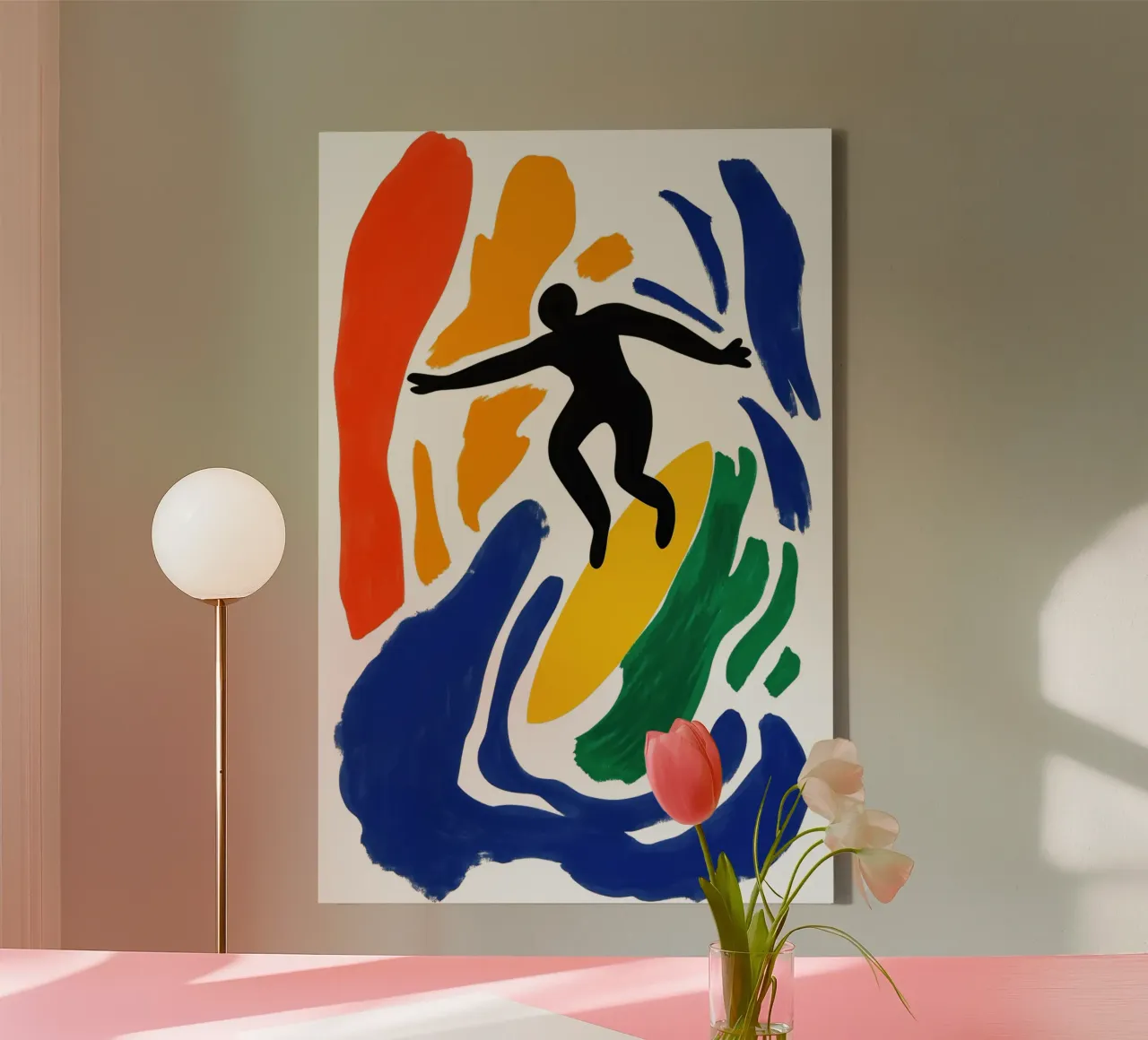 Surfing the Matisse wave | Dipingere nello stile di Matisse tela con Cornice a cassetta da Autofocus