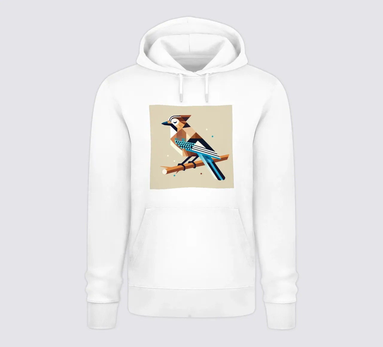 Eichelhäher auf Ast – stylisiertes Frühlingsmotiv Hoodie von namosh