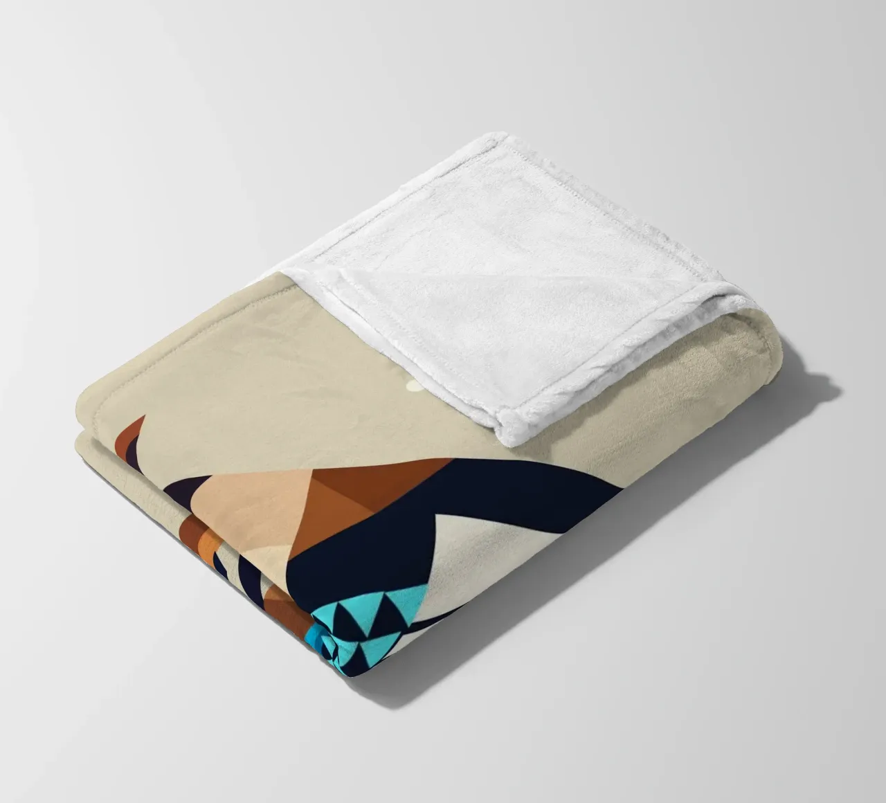Jay on a branch - stylised spring motif fleece blanket by namosh