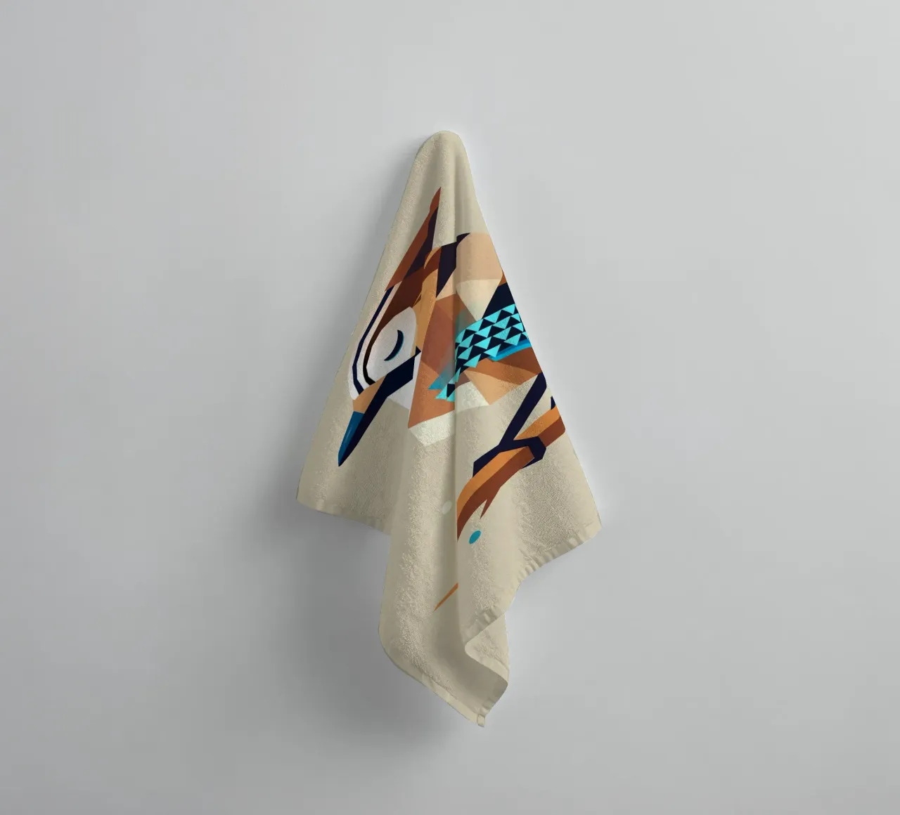 Jay on a branch - stylised spring motif towel by namosh