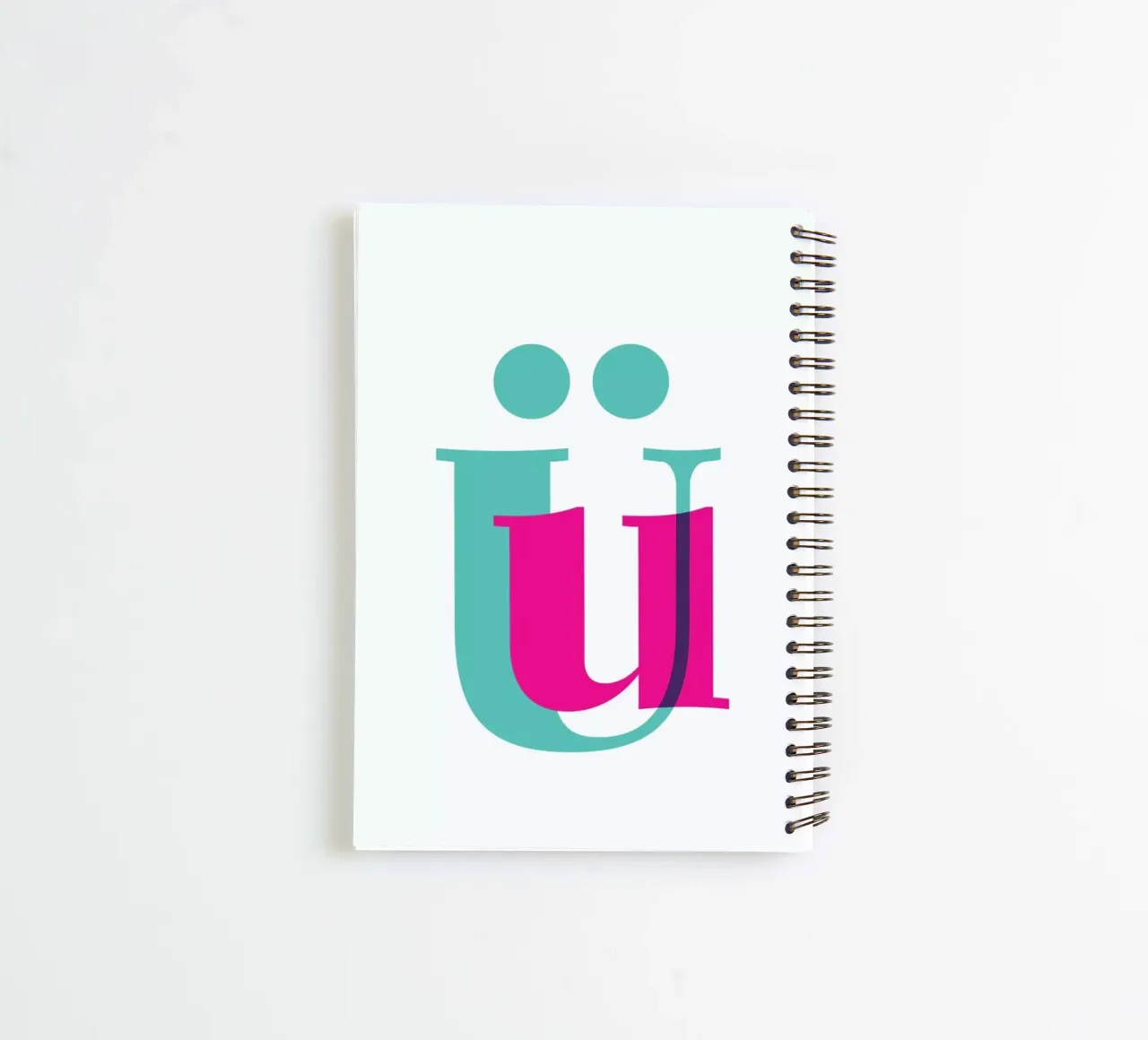 Magenta/Mint Ü notitieboek met spiraal van Studio One