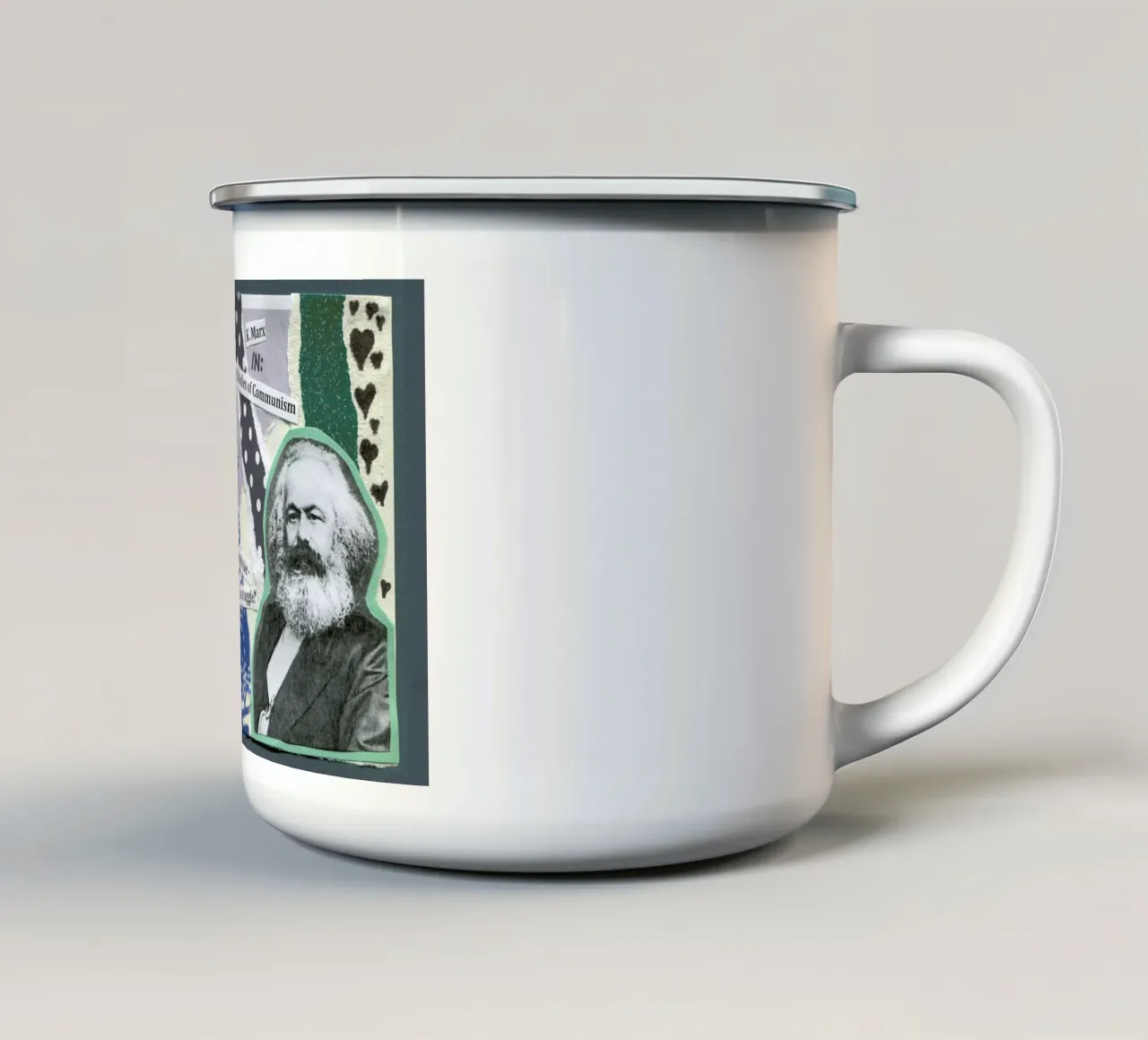 Karl Marx tazza in smalto da The Pick-Up Theorist