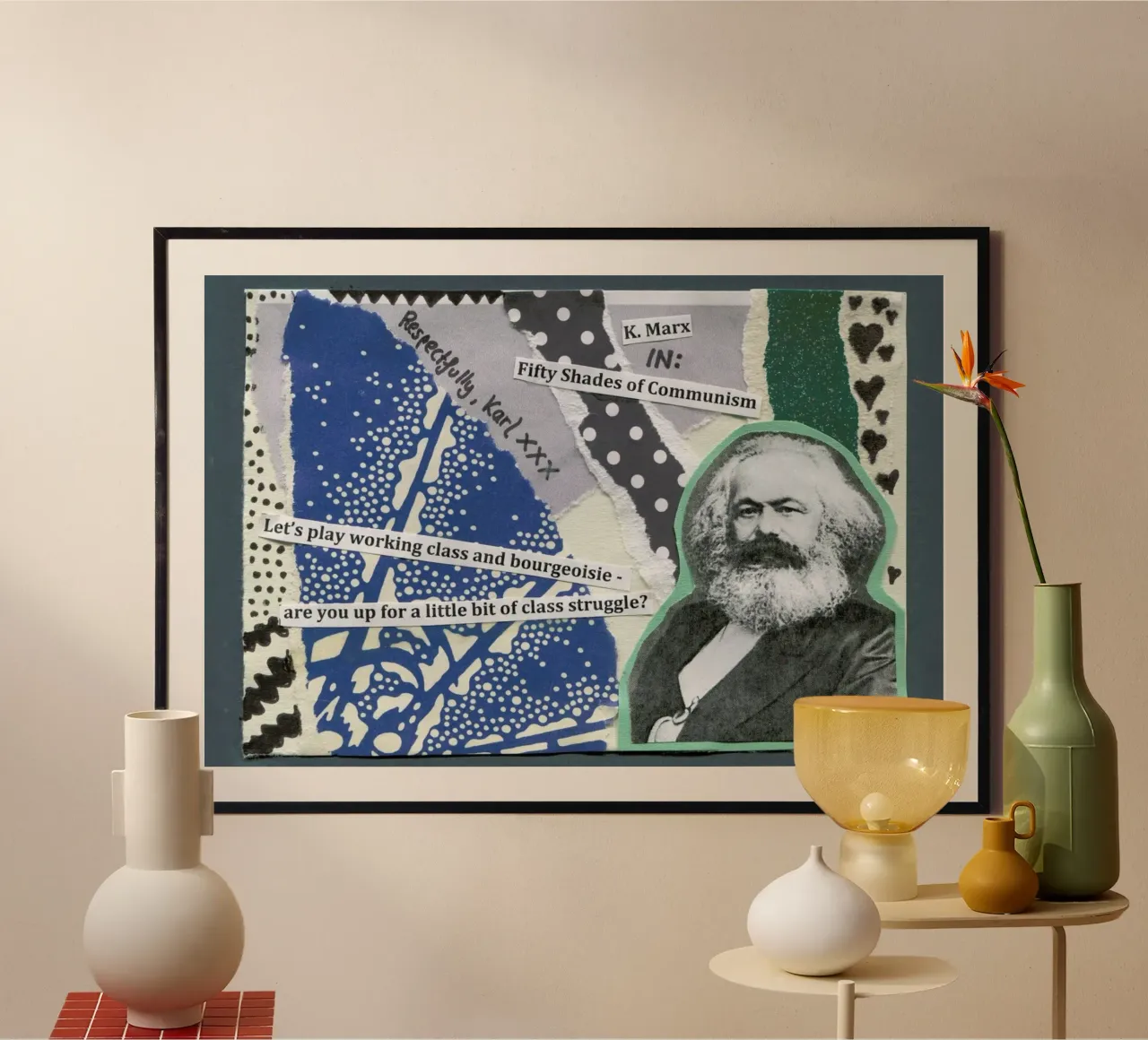 Karl Marx poster con telaio in plastica da The Pick-Up Theorist