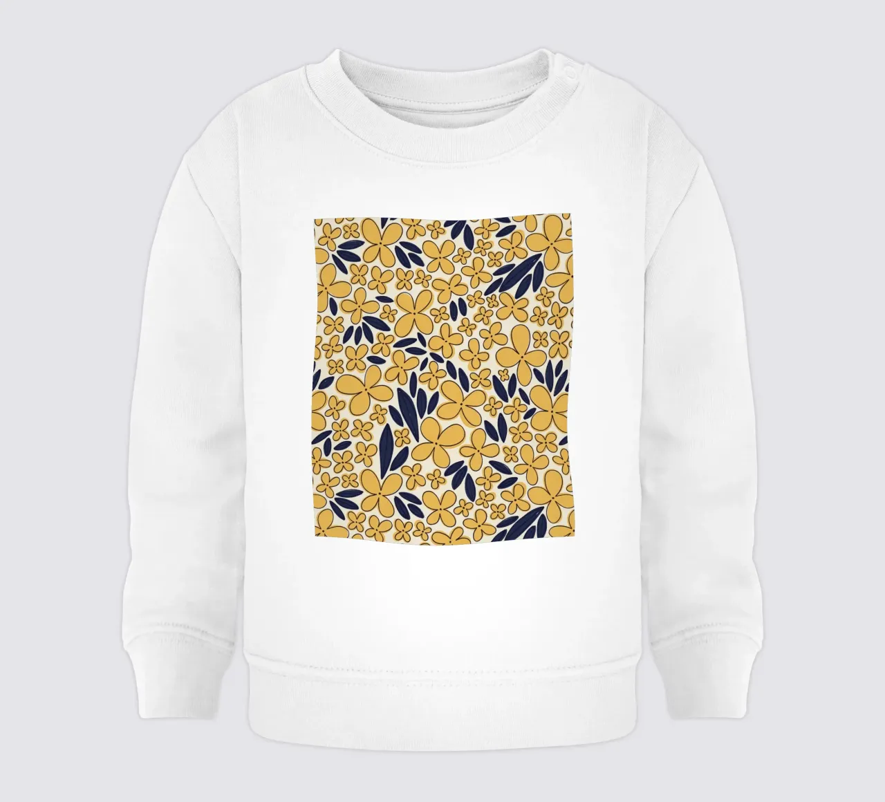Motif de fleur à quatre feuilles / Jaune et bleu sweat pour bébé de Alisa Galitsyna