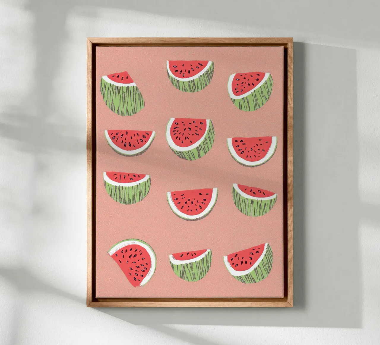 Poster pop art sull'anguria - Cucina fresca e succosa Summer Vibes tela con Cornice a cassetta da Kaji