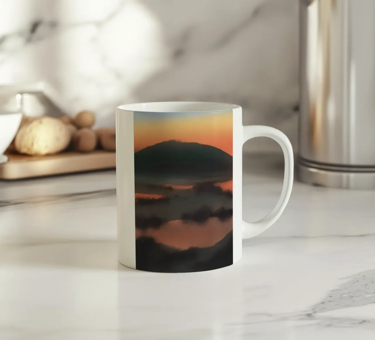 Reizen zonsondergang keramische mok van Little Dean