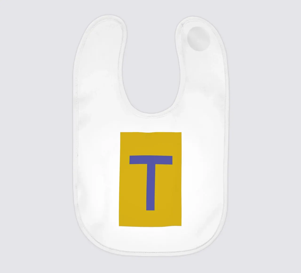 Yellow Letter T baby bib by Studio One