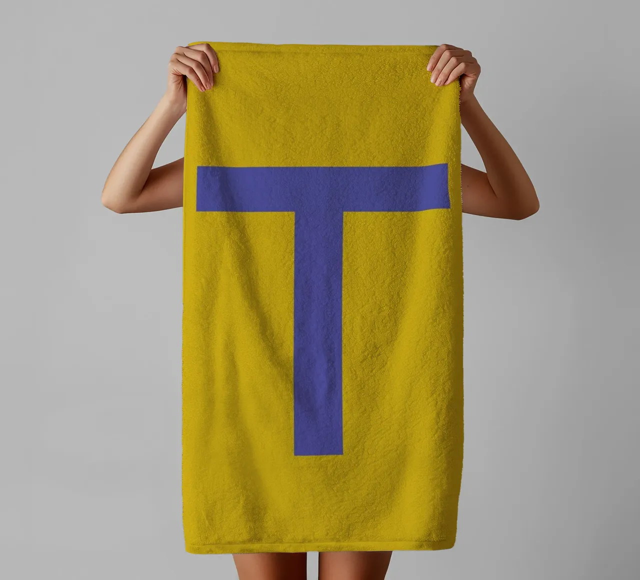 Yellow Letter T towel by Studio One