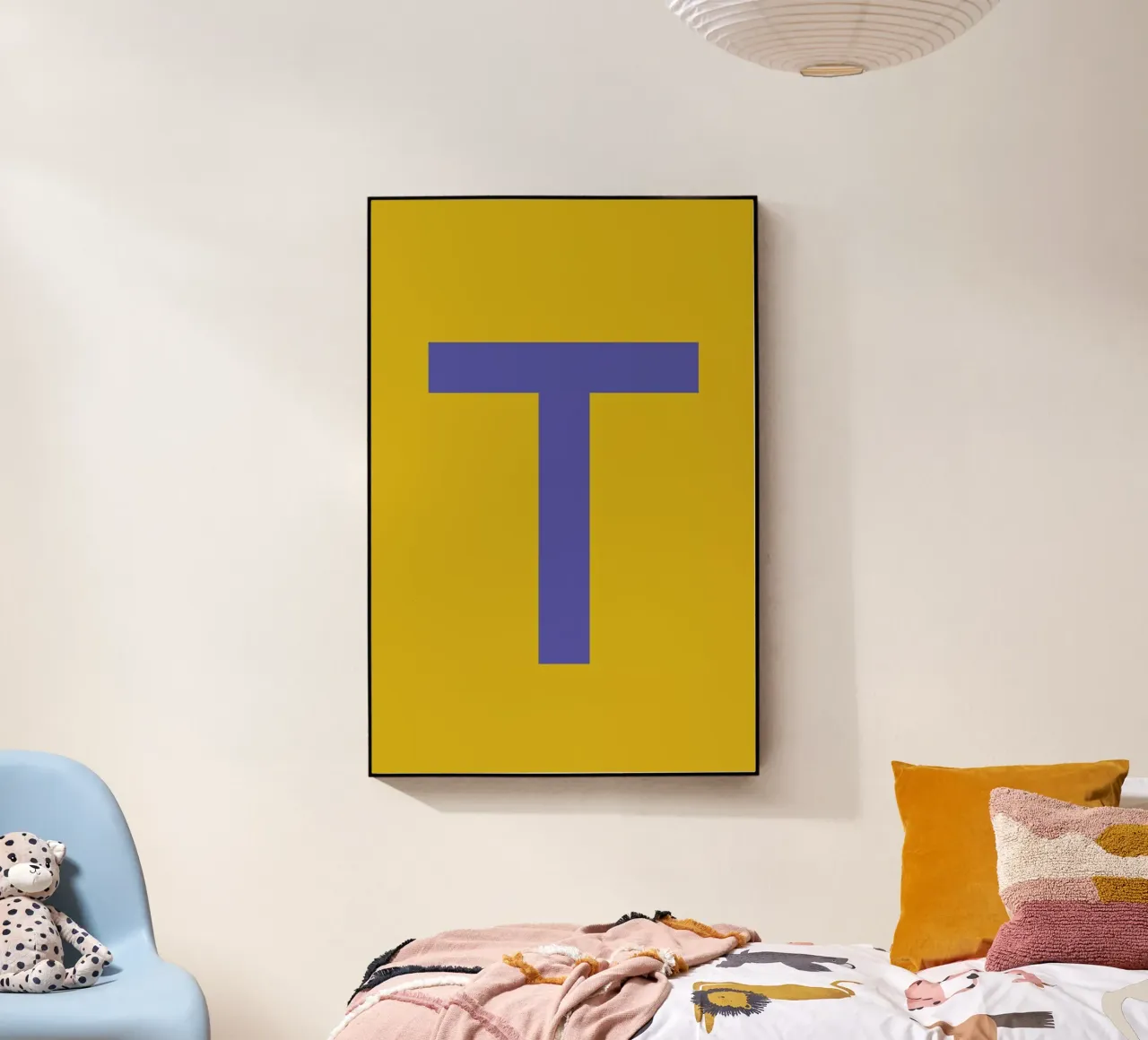 Yellow Letter T acryl van Studio One