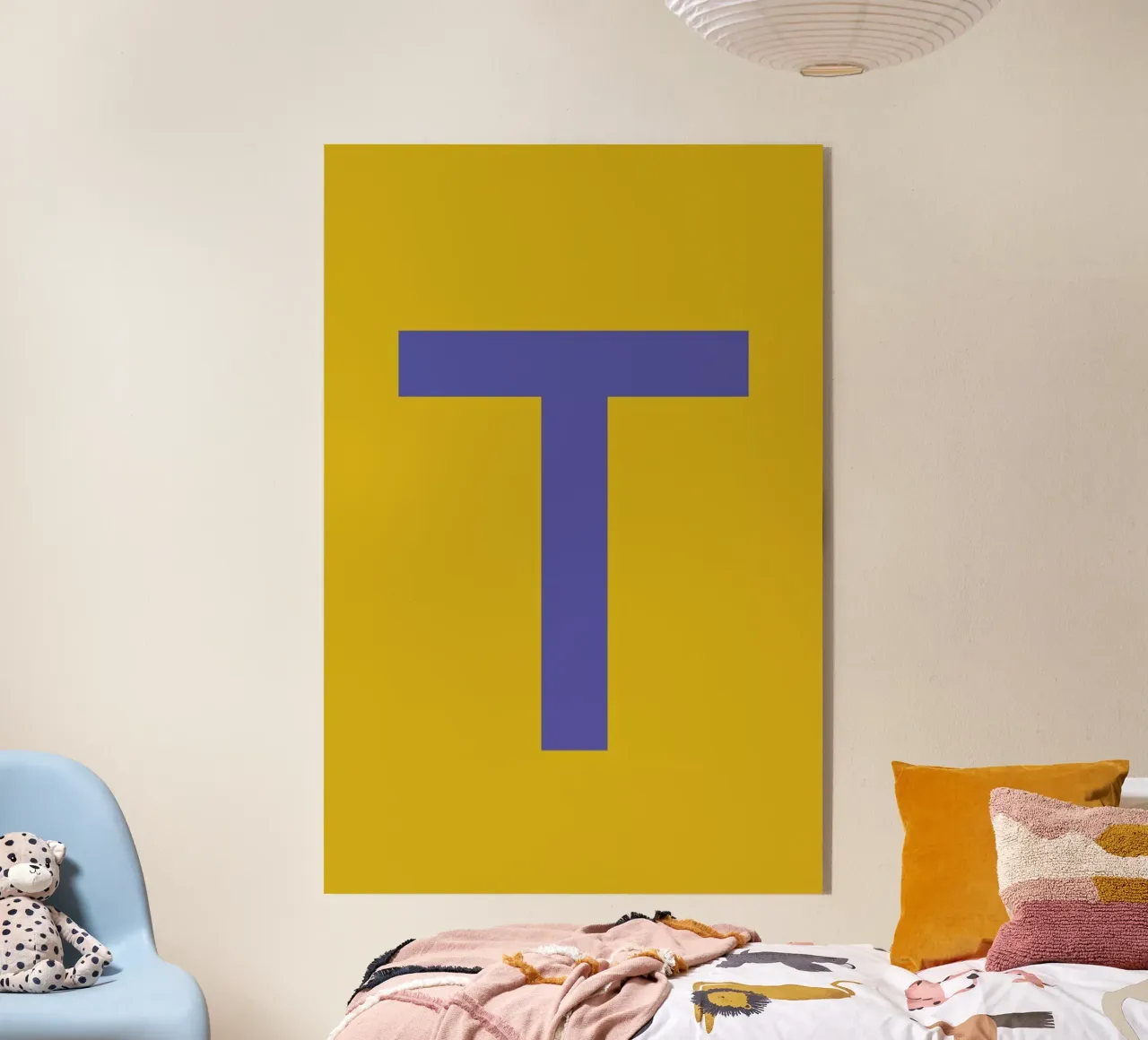 Yellow Letter T acryl van Studio One
