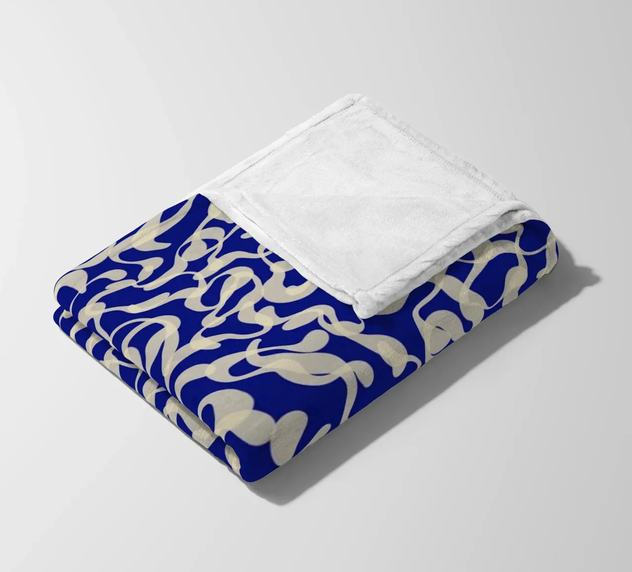 Playful strokes #1 / Beige on Blue fleece blanket by Alisa Galitsyna