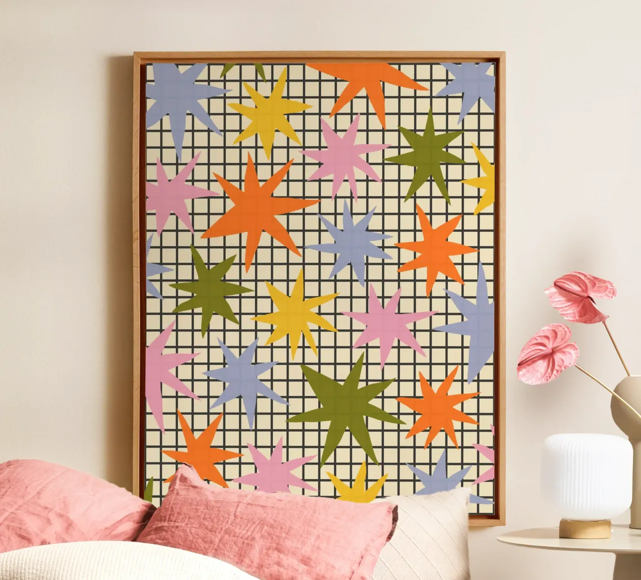 Speelse sterren #1 canvas met Baklijst van Alisa Galitsyna