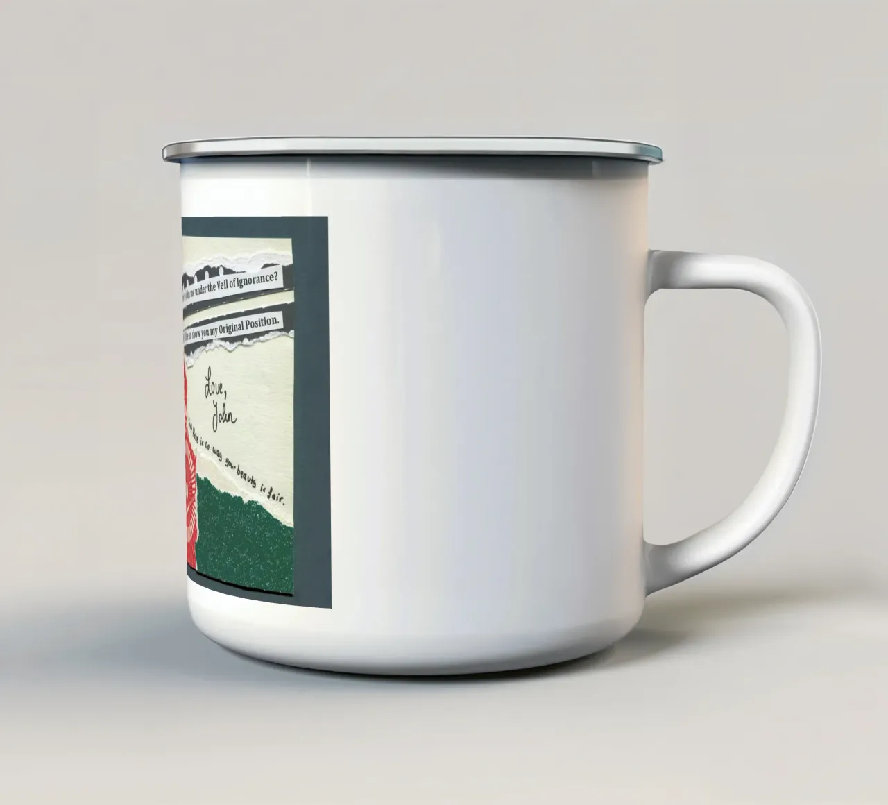 John Rawls tazza in smalto da The Pick-Up Theorist