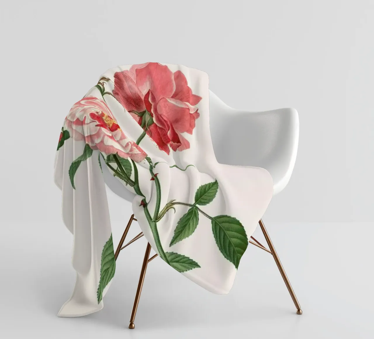 Rosier - Toujours Fleuri fleece blanket by Astër