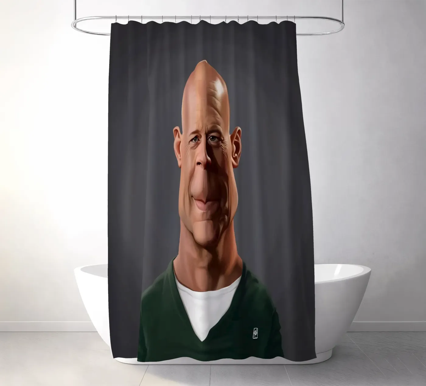 Bruce Willis douchegordijn van Rob Art | Illustration