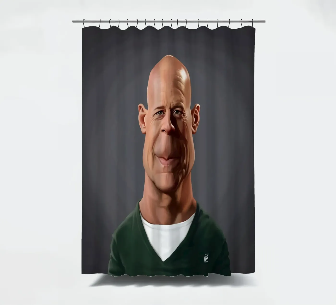 Bruce Willis douchegordijn van Rob Art | Illustration
