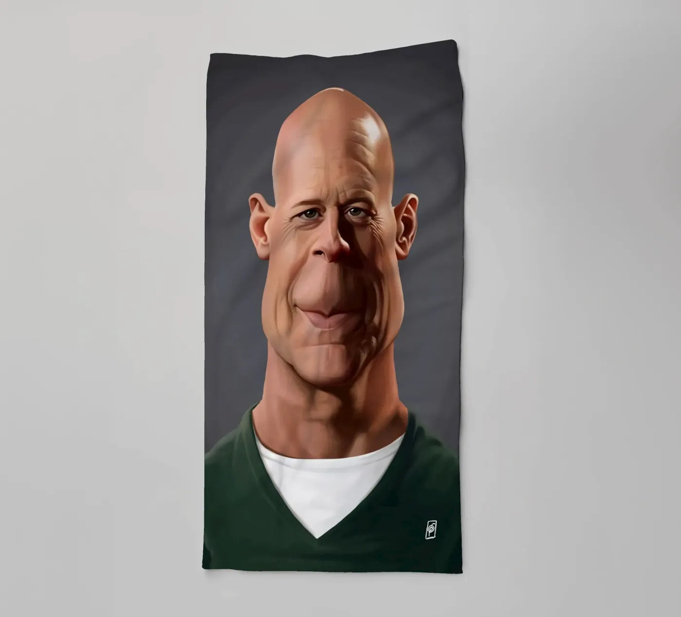 Bruce Willis towel by Rob Art | Illustration