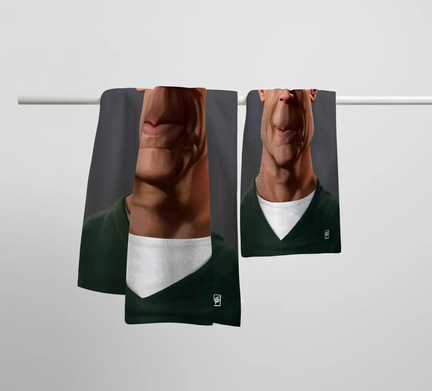 Bruce Willis towel by Rob Art | Illustration