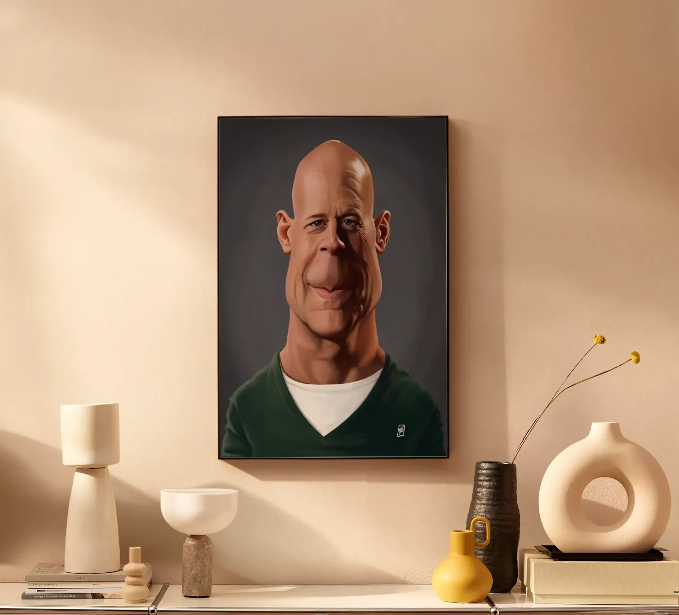 Bruce Willis forex-plaat van Rob Art | Illustration