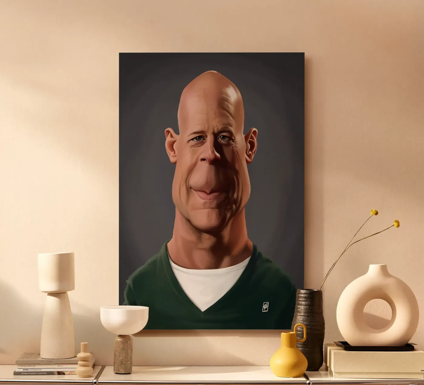 Bruce Willis forex-plaat van Rob Art | Illustration