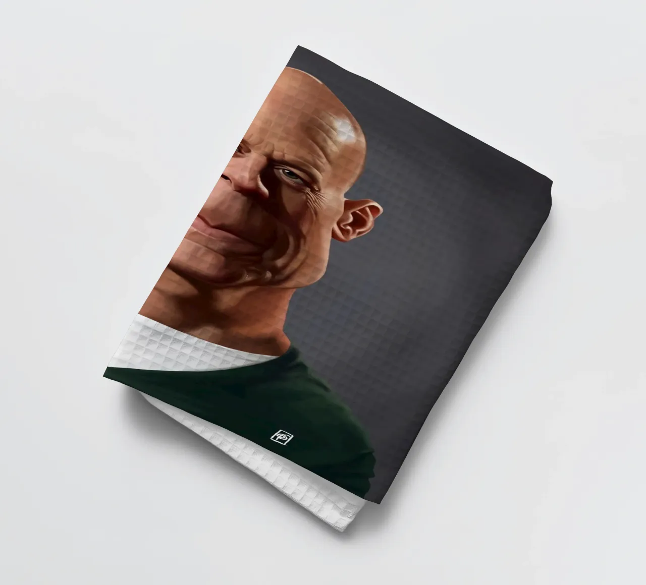 Bruce Willis canovaccio da cucina da Rob Art | Illustration