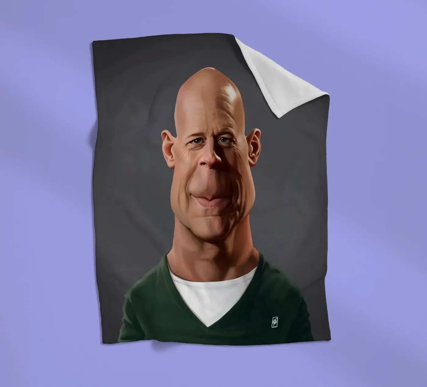 Bruce Willis Fleecedecke von Rob Art | Illustration