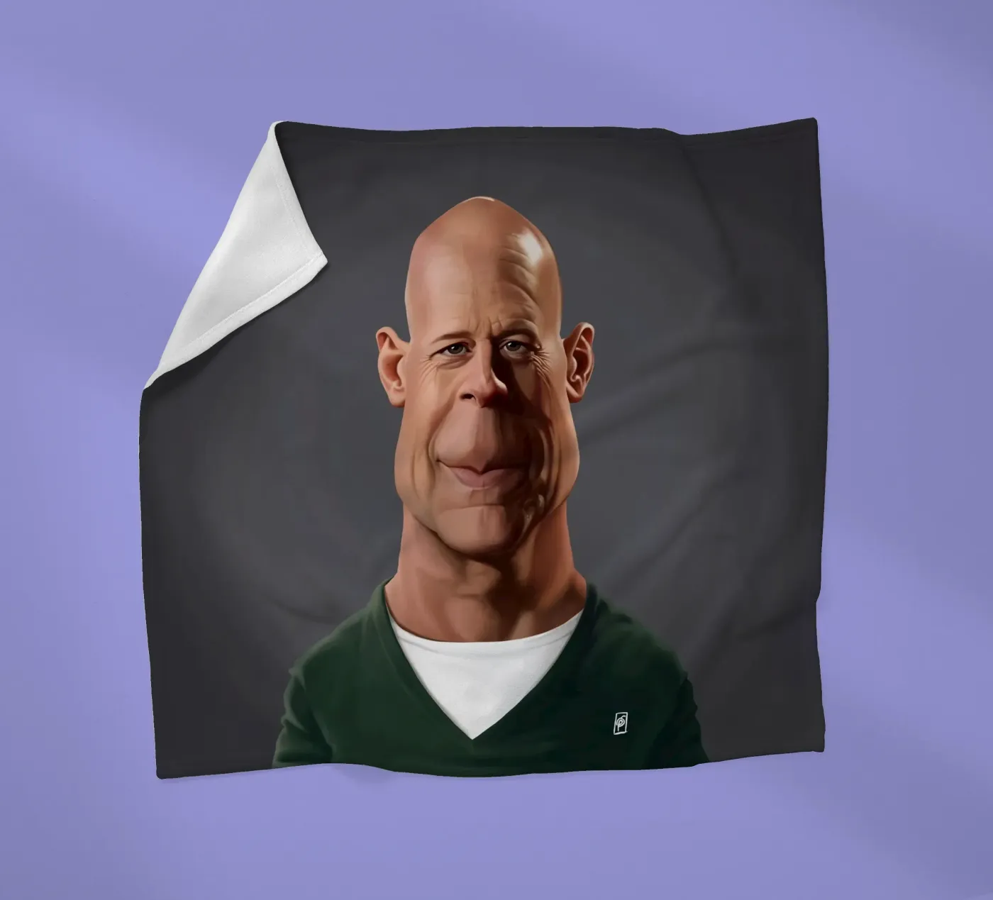 Bruce Willis Fleecedecke von Rob Art | Illustration