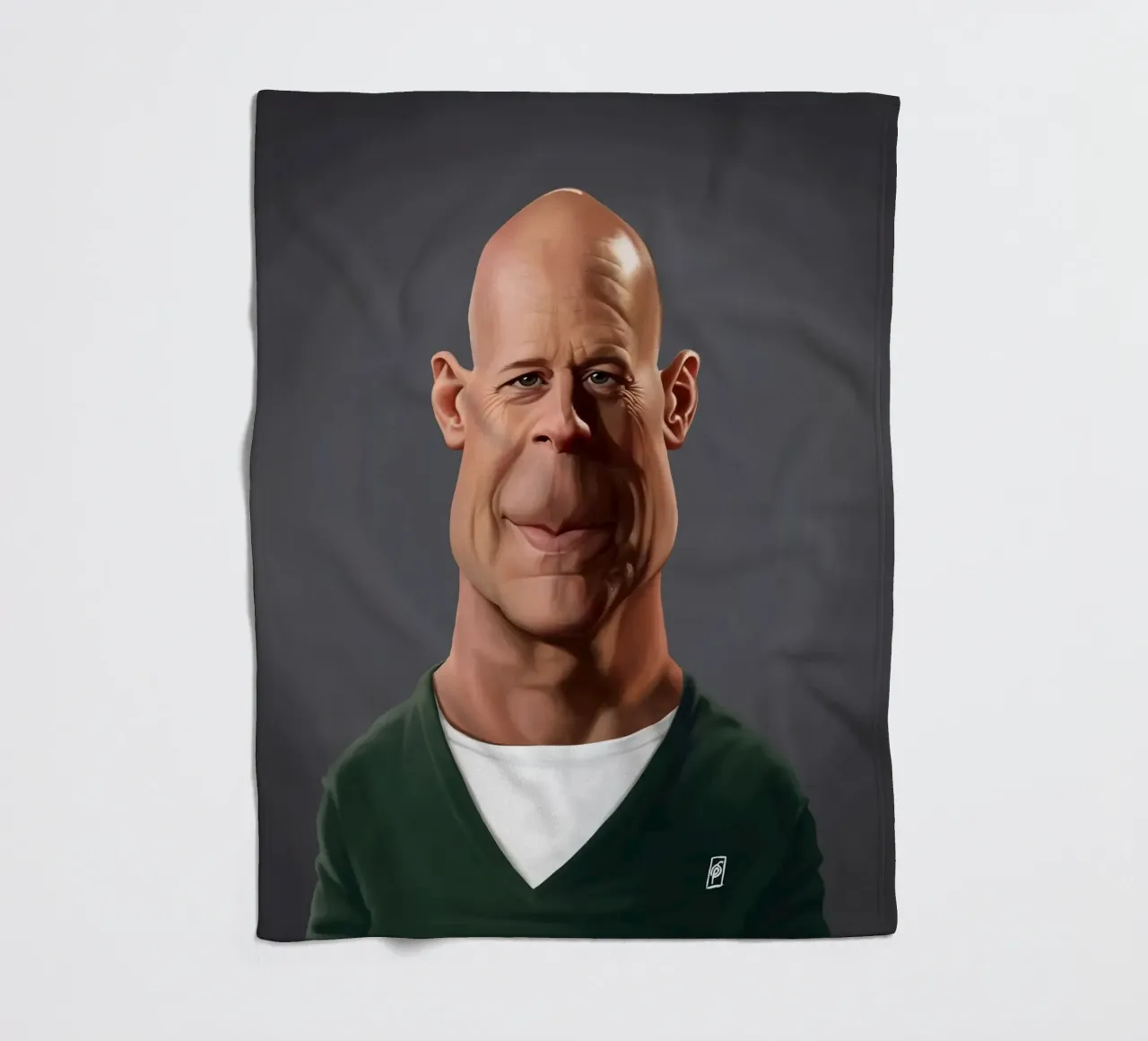 Bruce Willis Fleecedecke von Rob Art | Illustration