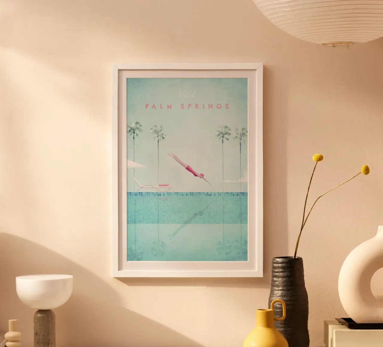Palm Springs poster con telaio in alluminio da Henry Rivers