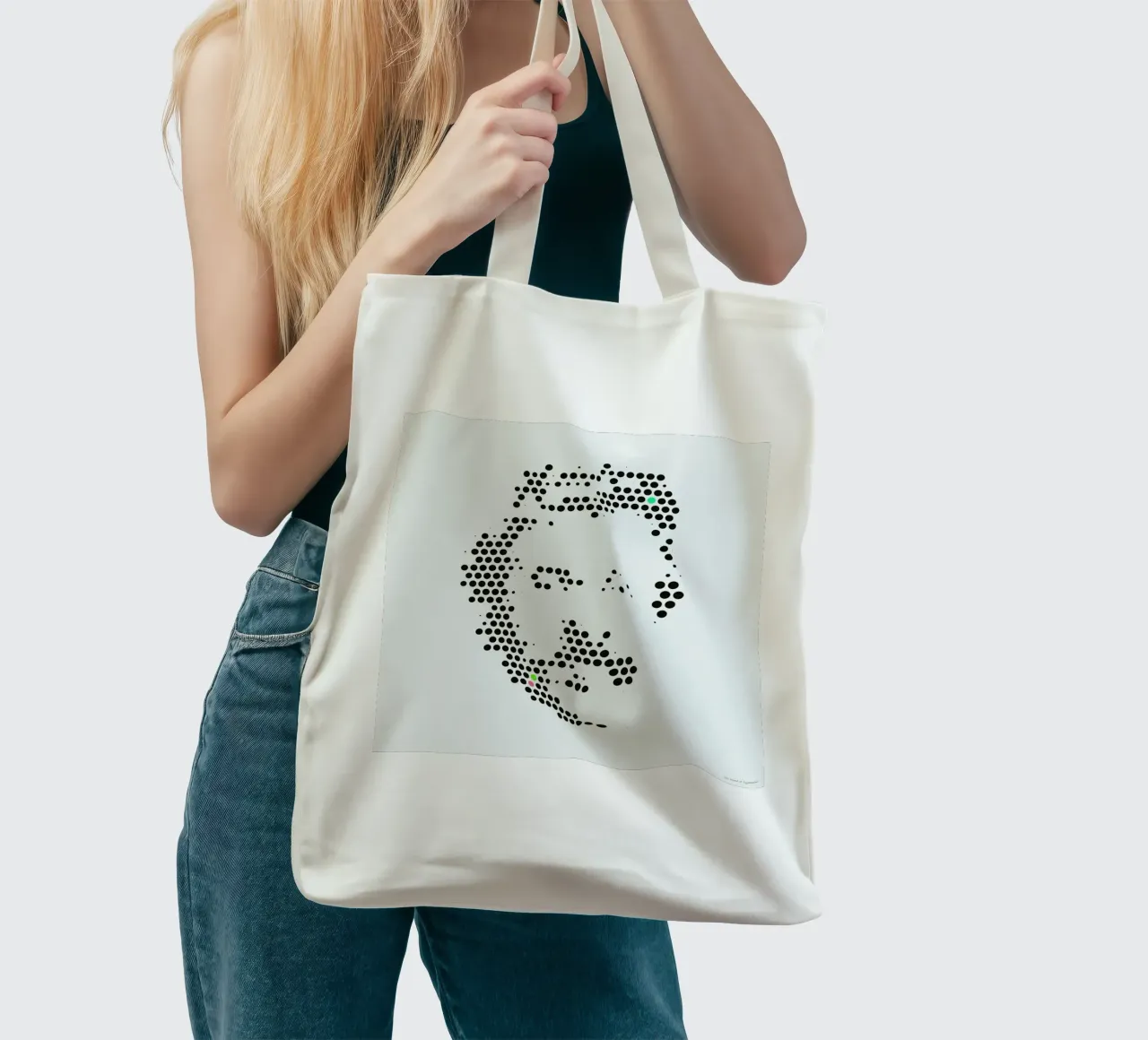 Friedrich Nietzsche in Dots borsa in juta da The Sound of Applause